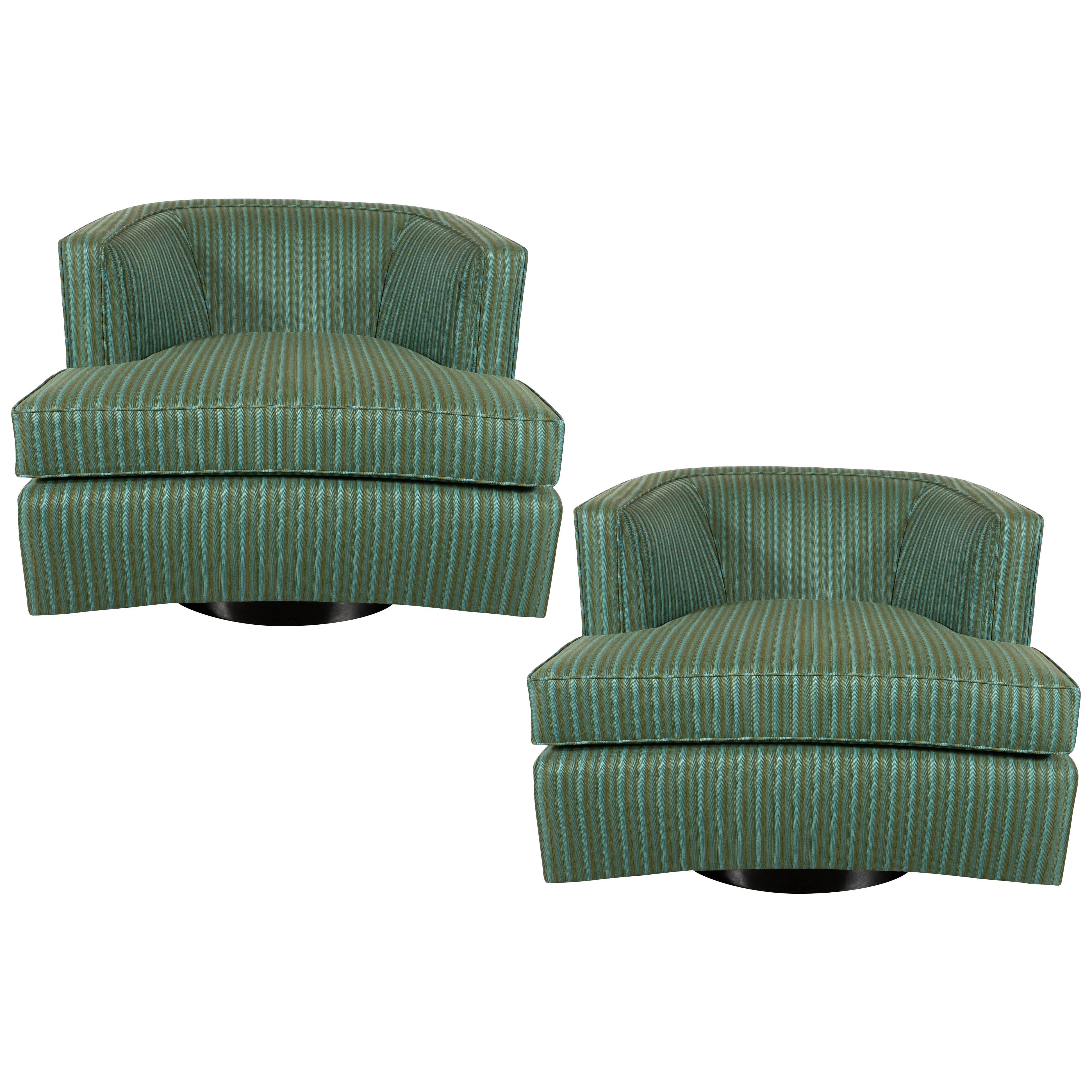 Pair of Mid-Century Modern Swivel Chairs by Harvey Probber