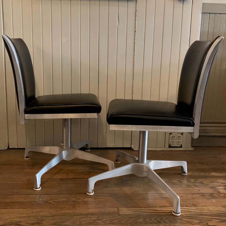 American Pair of Mid-Century Modern Swivel Chairs