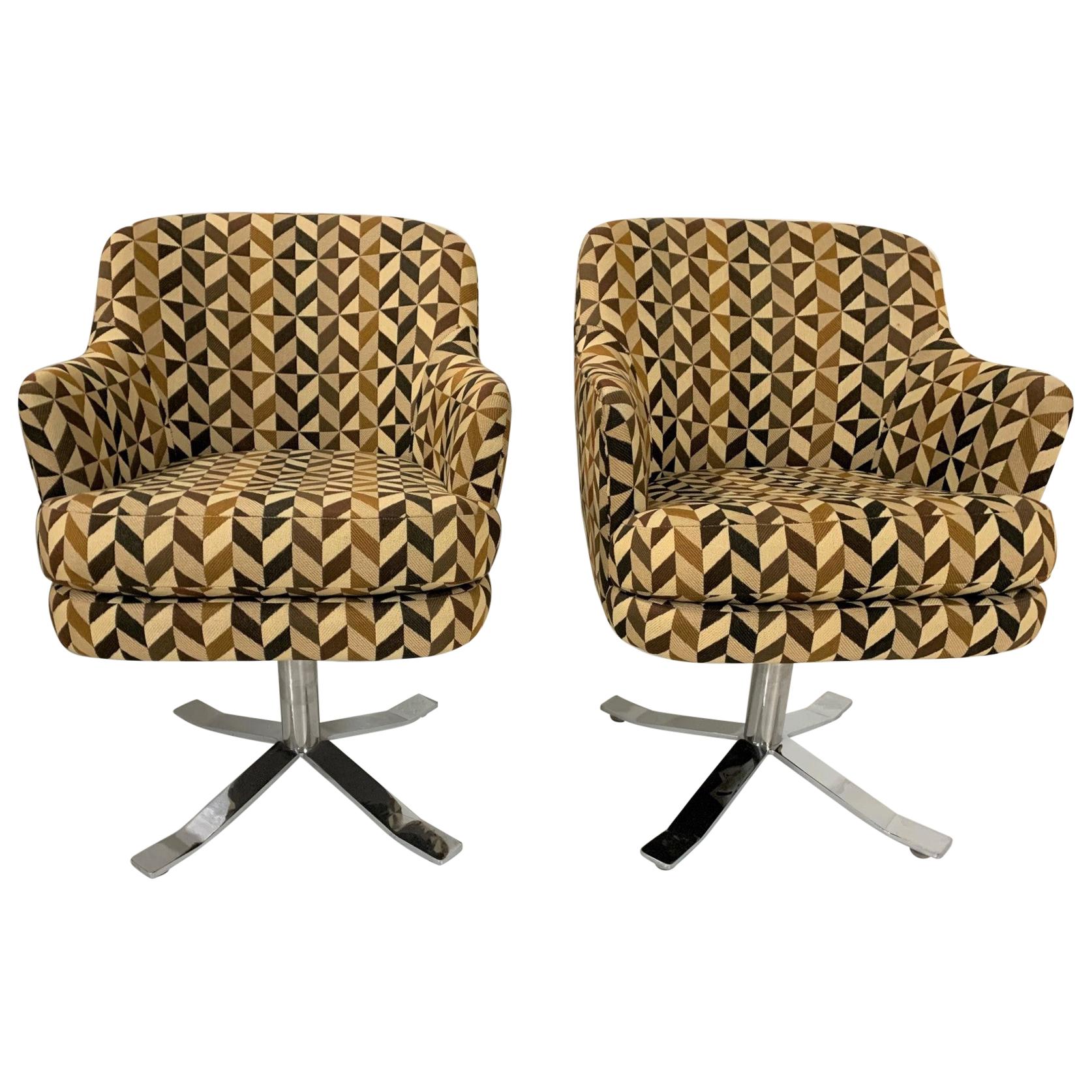 Pair of MidCentury Modern Swivel Chairs at 1stDibs