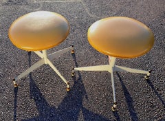 Pair of Mid-Century Modern Swivel Footstools