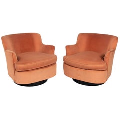 Pair of Mid-Century Modern Swivel Lounge Chairs Attributed to Adrian Pearsall