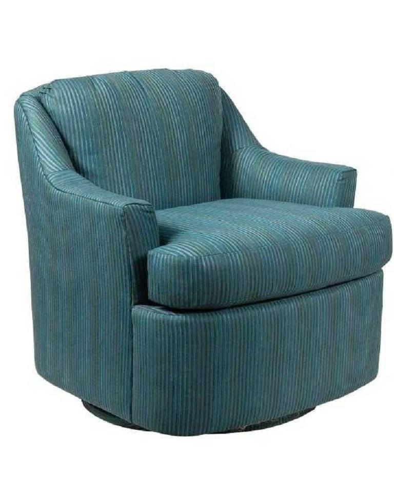 Pair of Mid-Century Modern swivel lounge chairs style of Milo Baughman.