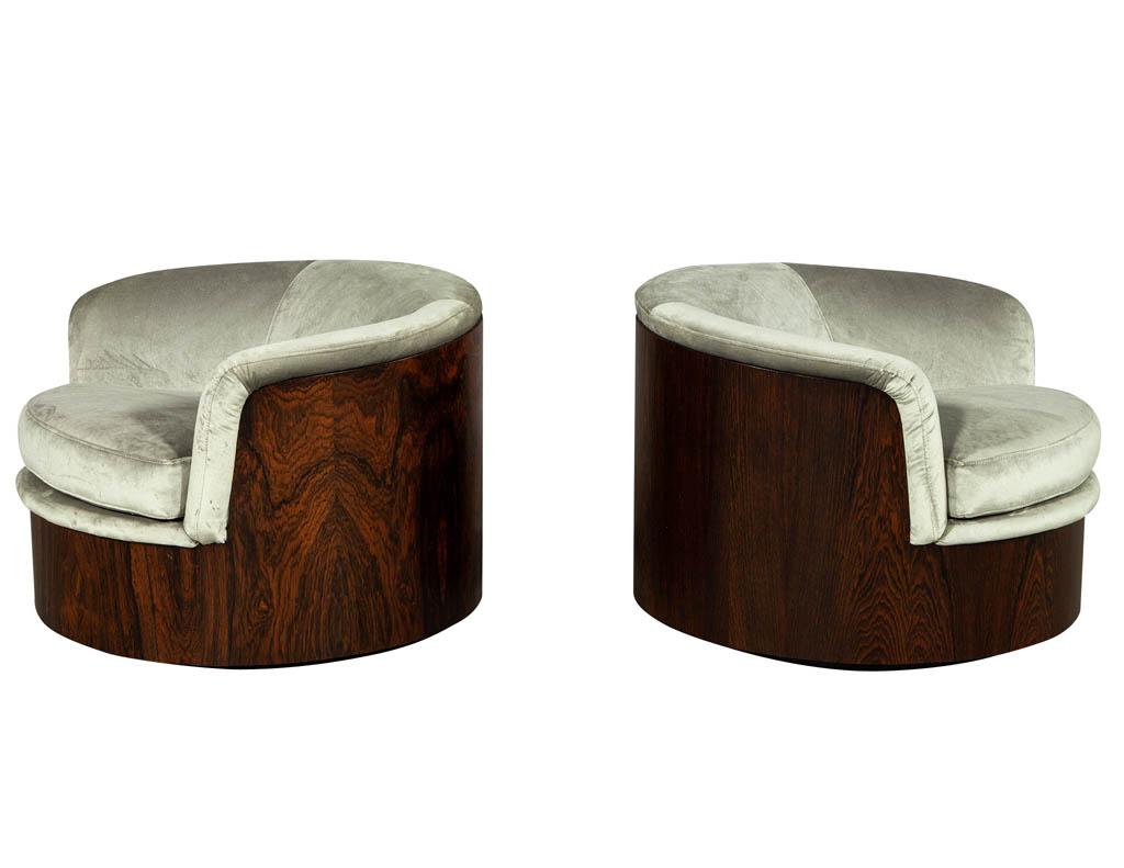 American Pair of Mid-Century Modern Swivel Tub Chairs