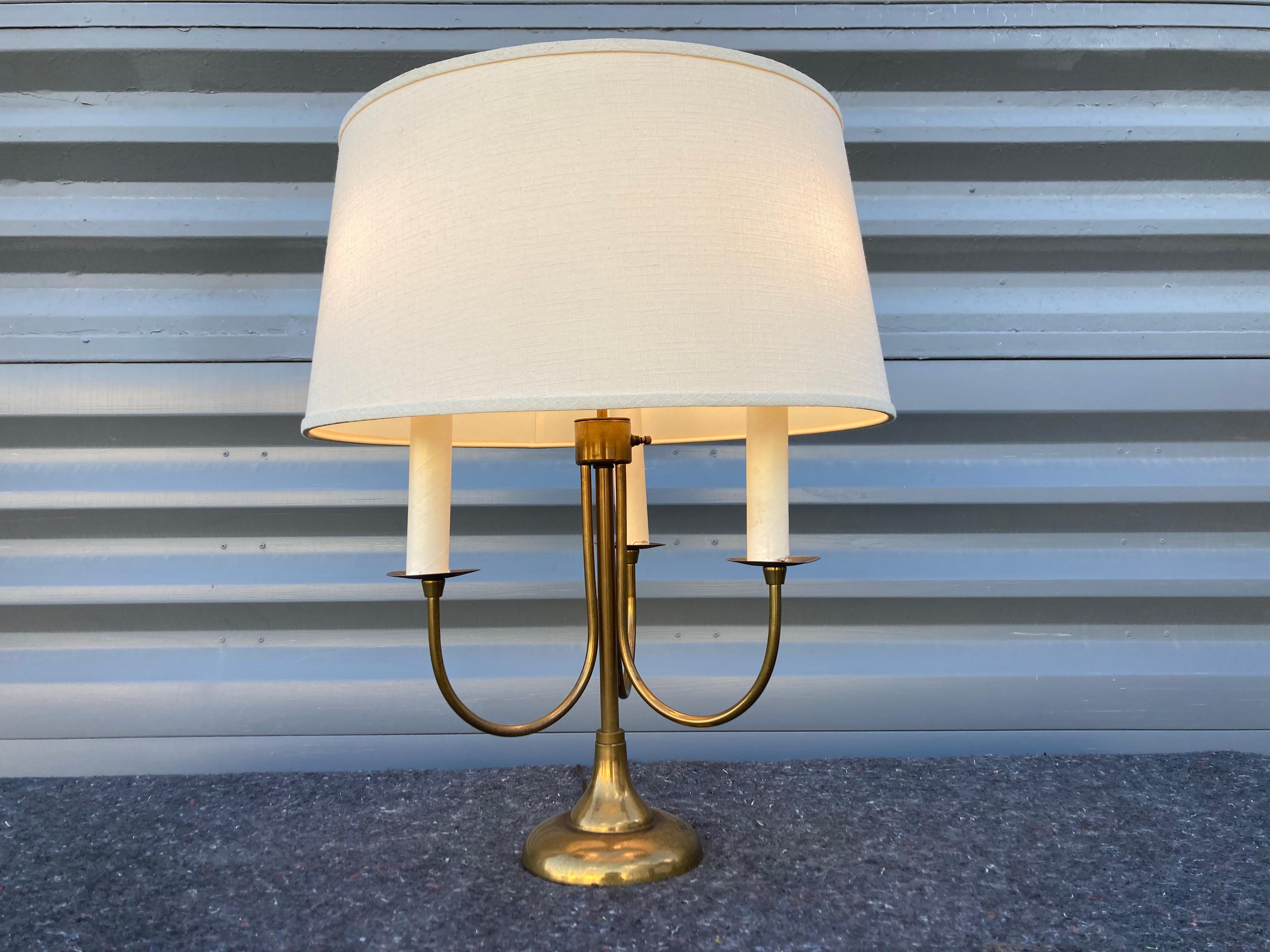 Pair of Mid-Century Modern Table Lamps, Brass, USA, 1950s For Sale 5