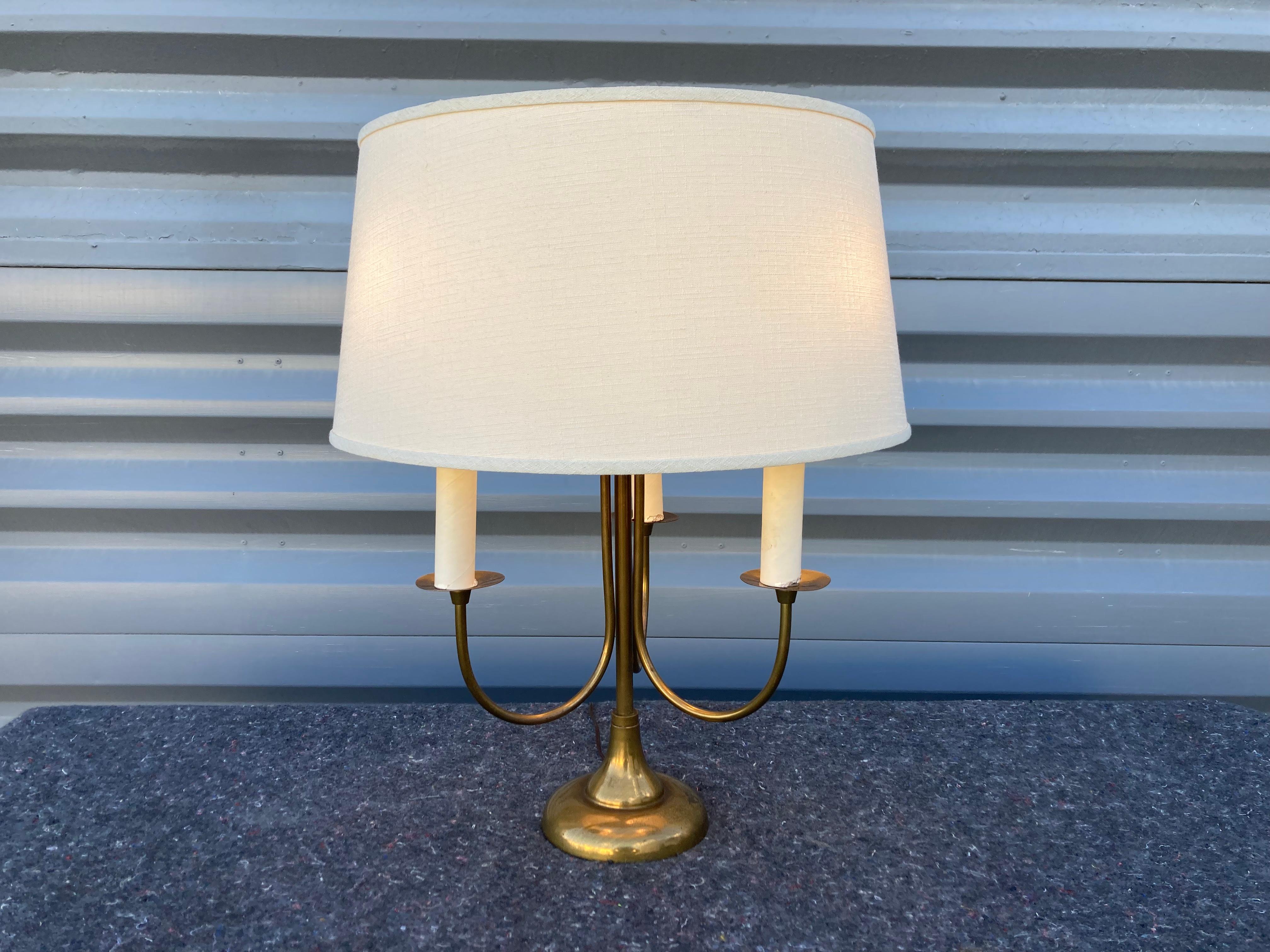 Pair of Mid-Century Modern Table Lamps, Brass, USA, 1950s For Sale 7