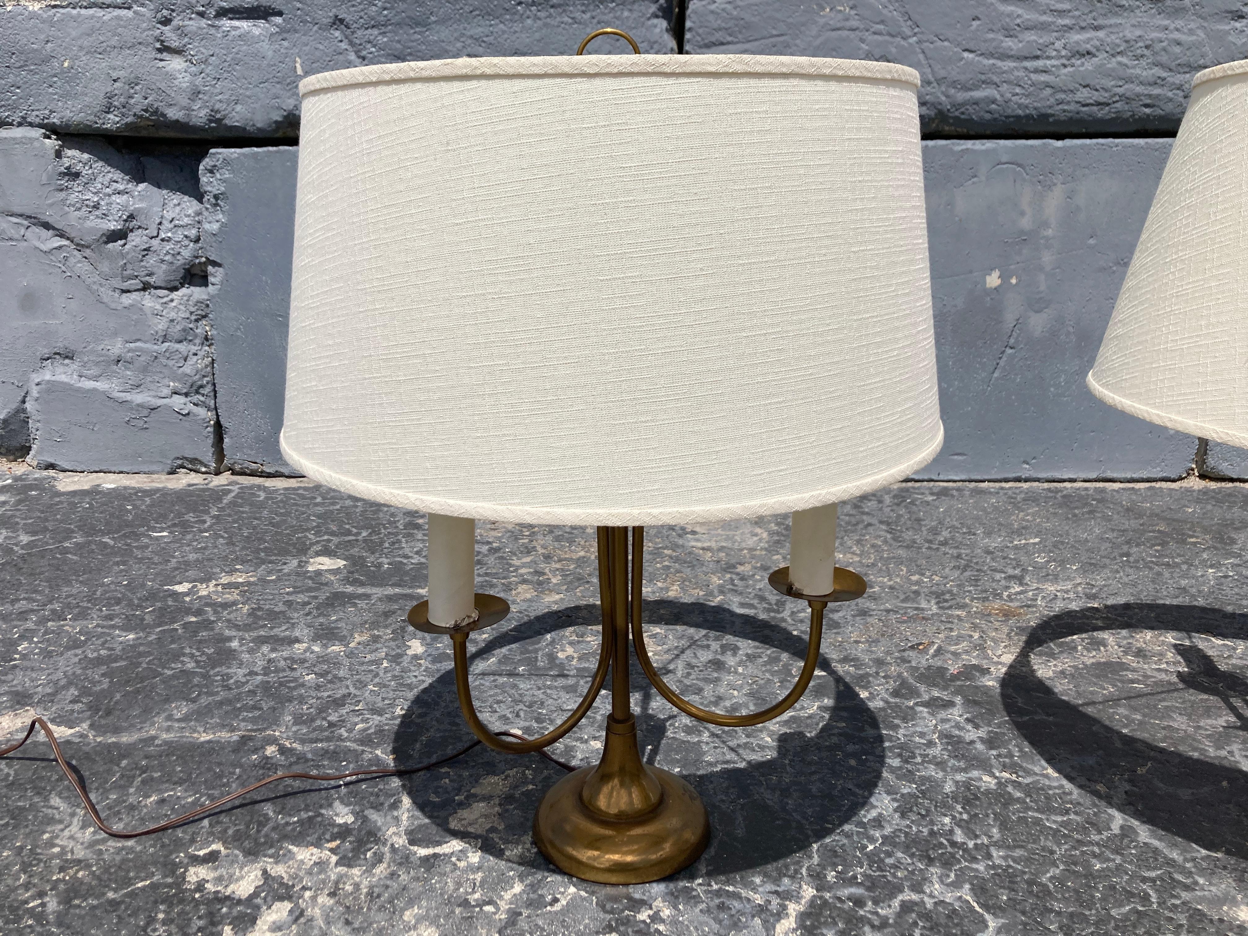 Pair of Mid-Century Modern Table Lamps, Brass, USA, 1950s For Sale 10