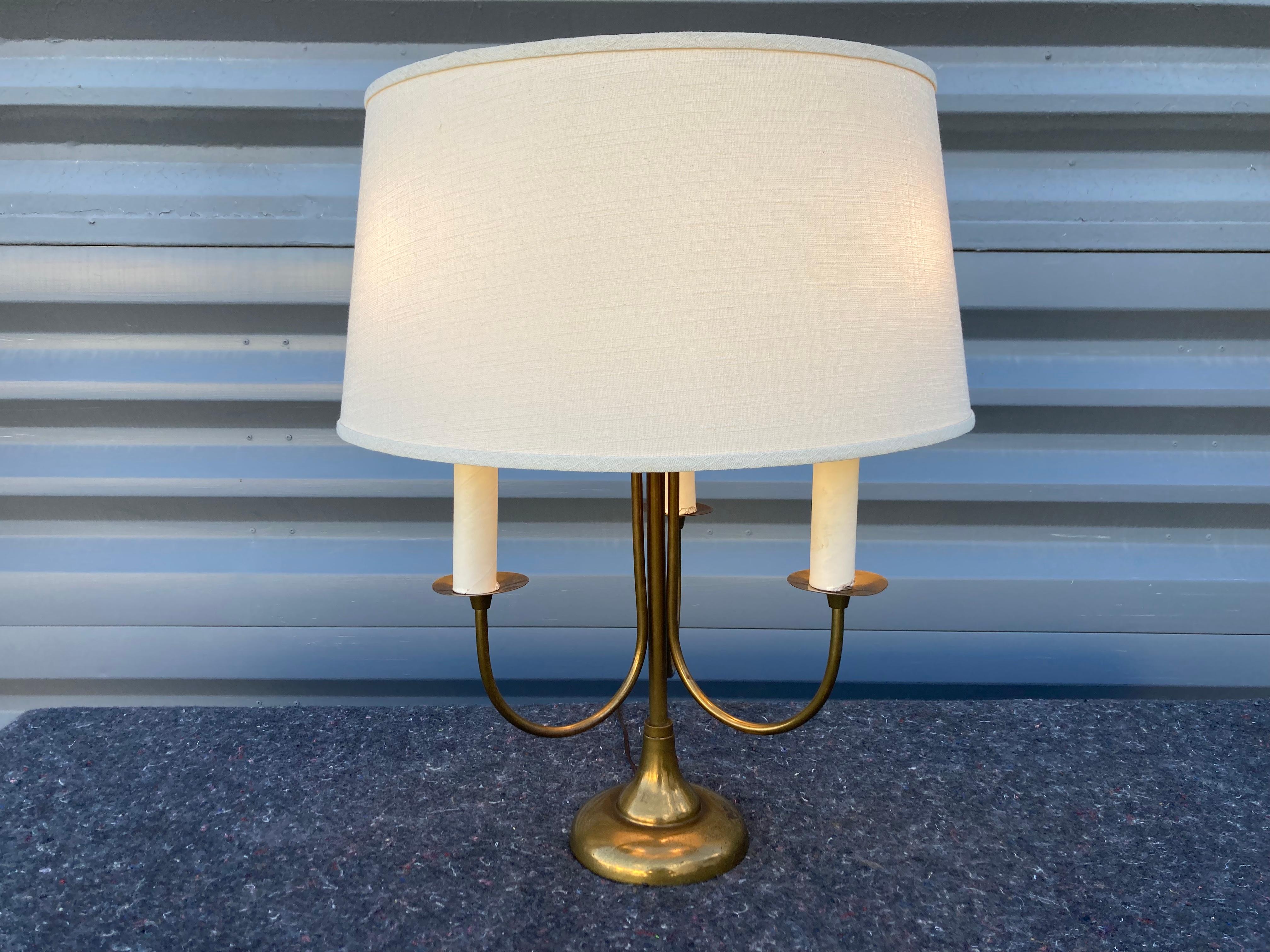 Pair of Mid-Century Modern Table Lamps, Brass, USA, 1950s For Sale 14
