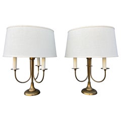 Paire de Lampes de Table Modernes Milieu de Siècle en Laiton, États-Unis, Années 1950