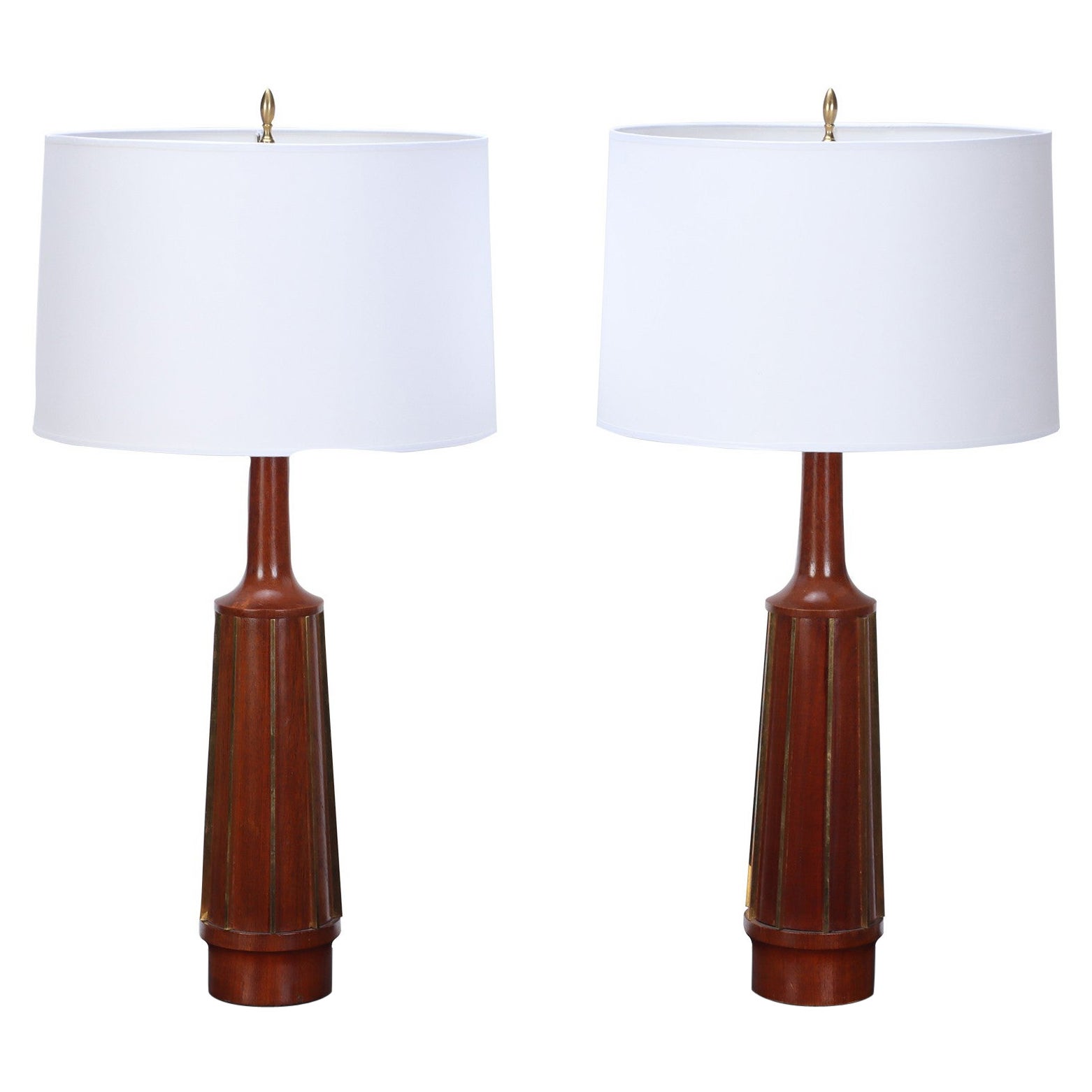 Pareja de lámparas de mesa Mid Century Modern de G. Thurston, circa 1950