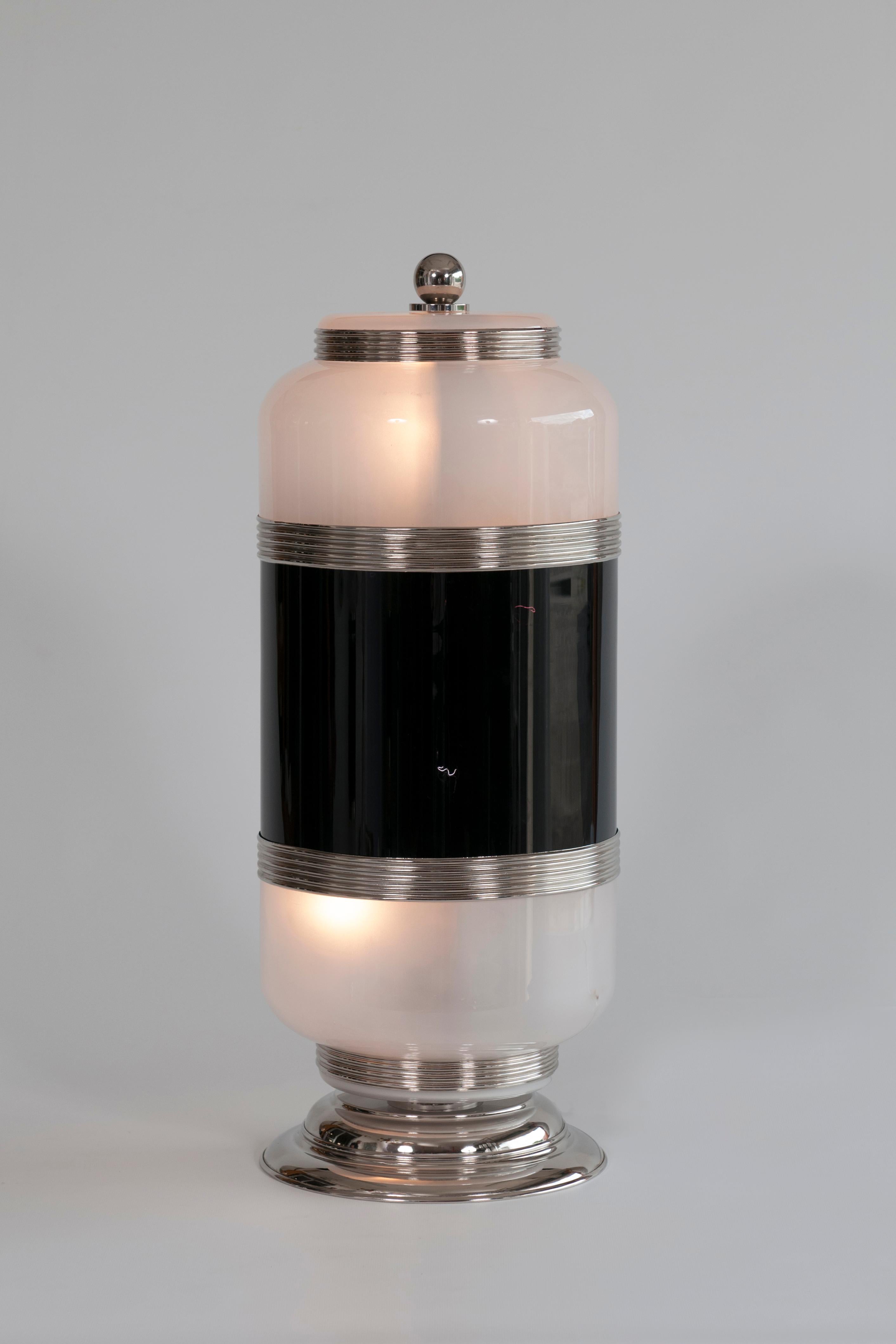 Paar moderne Tischlampen aus der Mitte des Jahrhunderts von Giovanni Dalla Fina, Murano, Italien (Glas) im Angebot