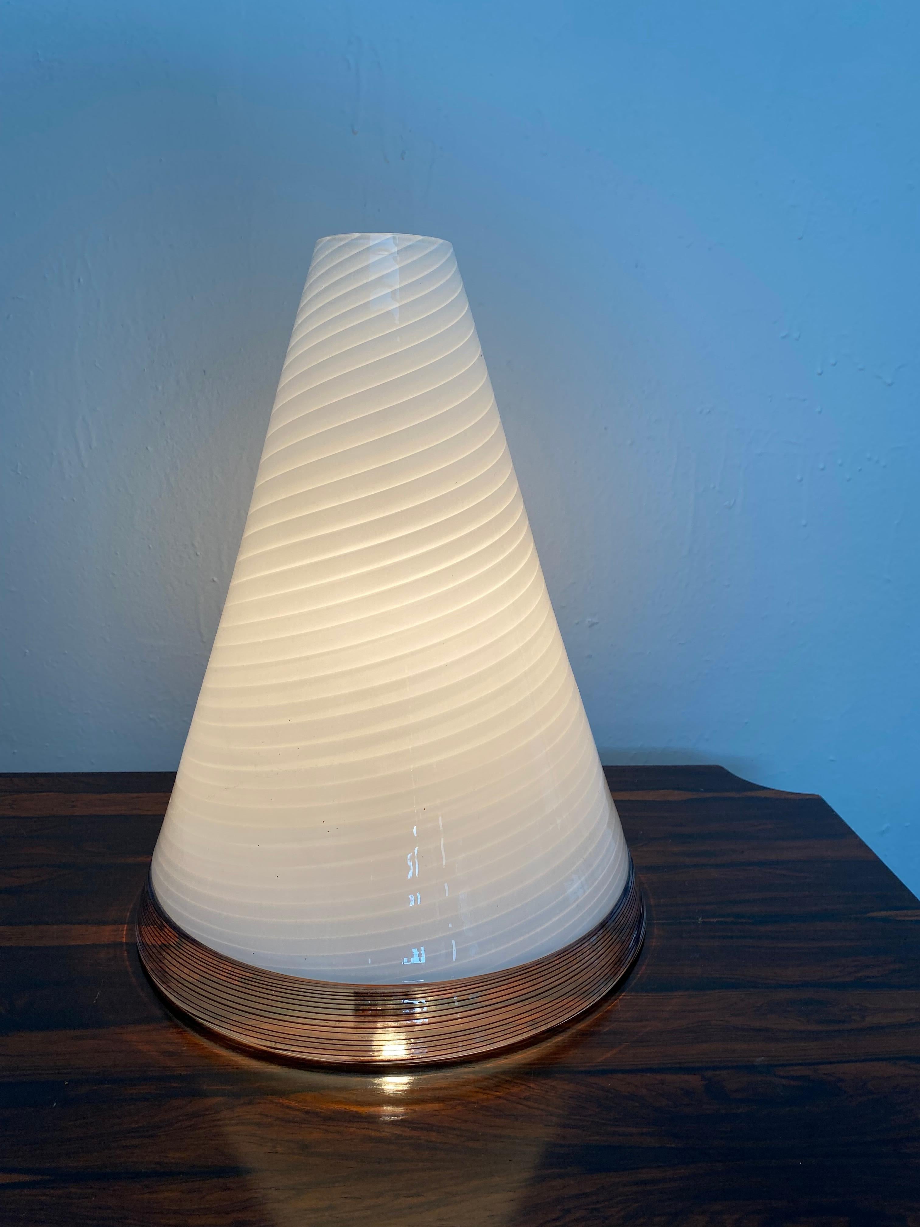 Italian Pair of Mid-Century Modern Table Lamps by Giusto Toso, Murano Italy, ca.1970 For Sale