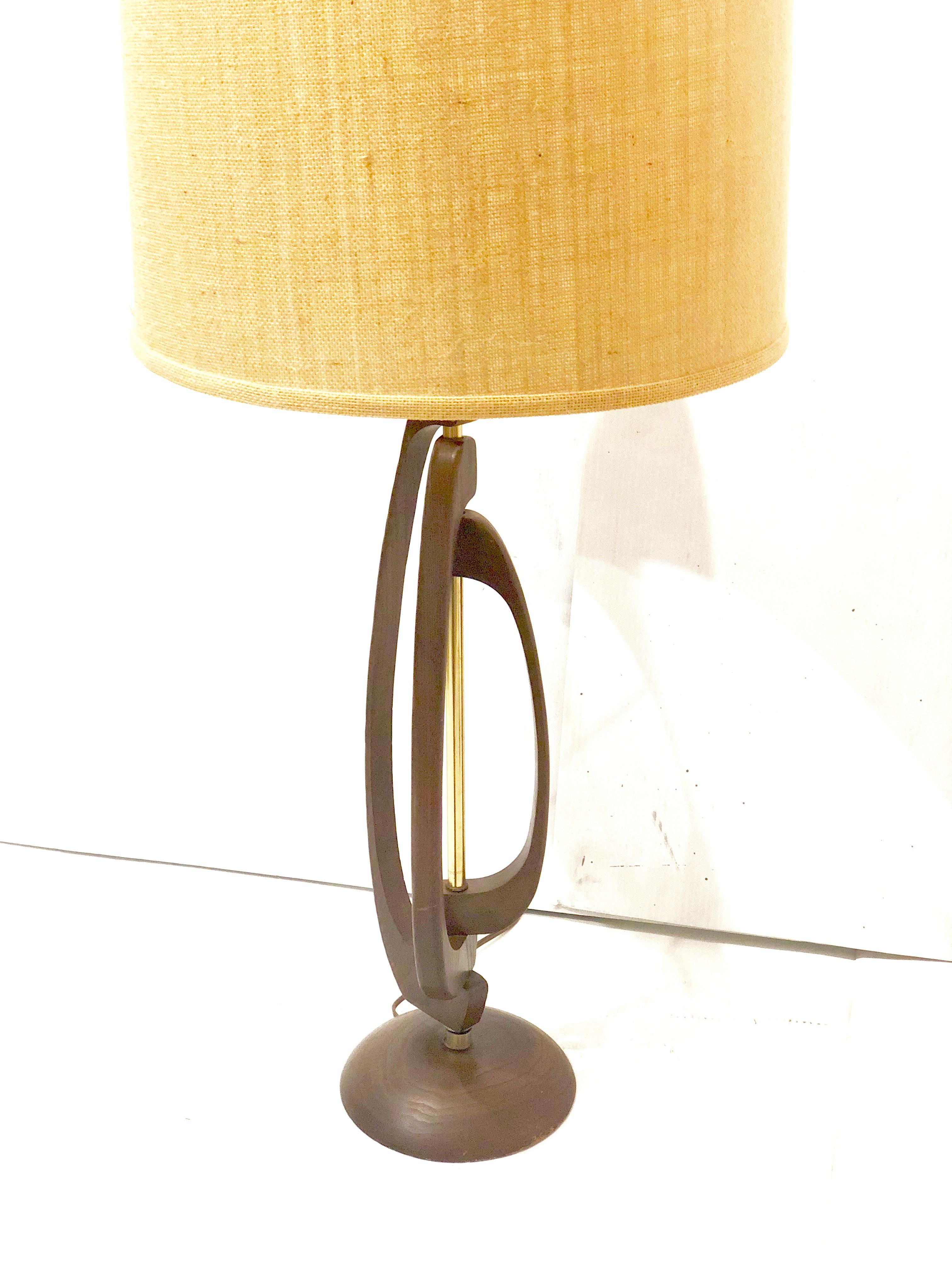 Brass Pair of Mid-Century Modern Table Lamps by Modeline