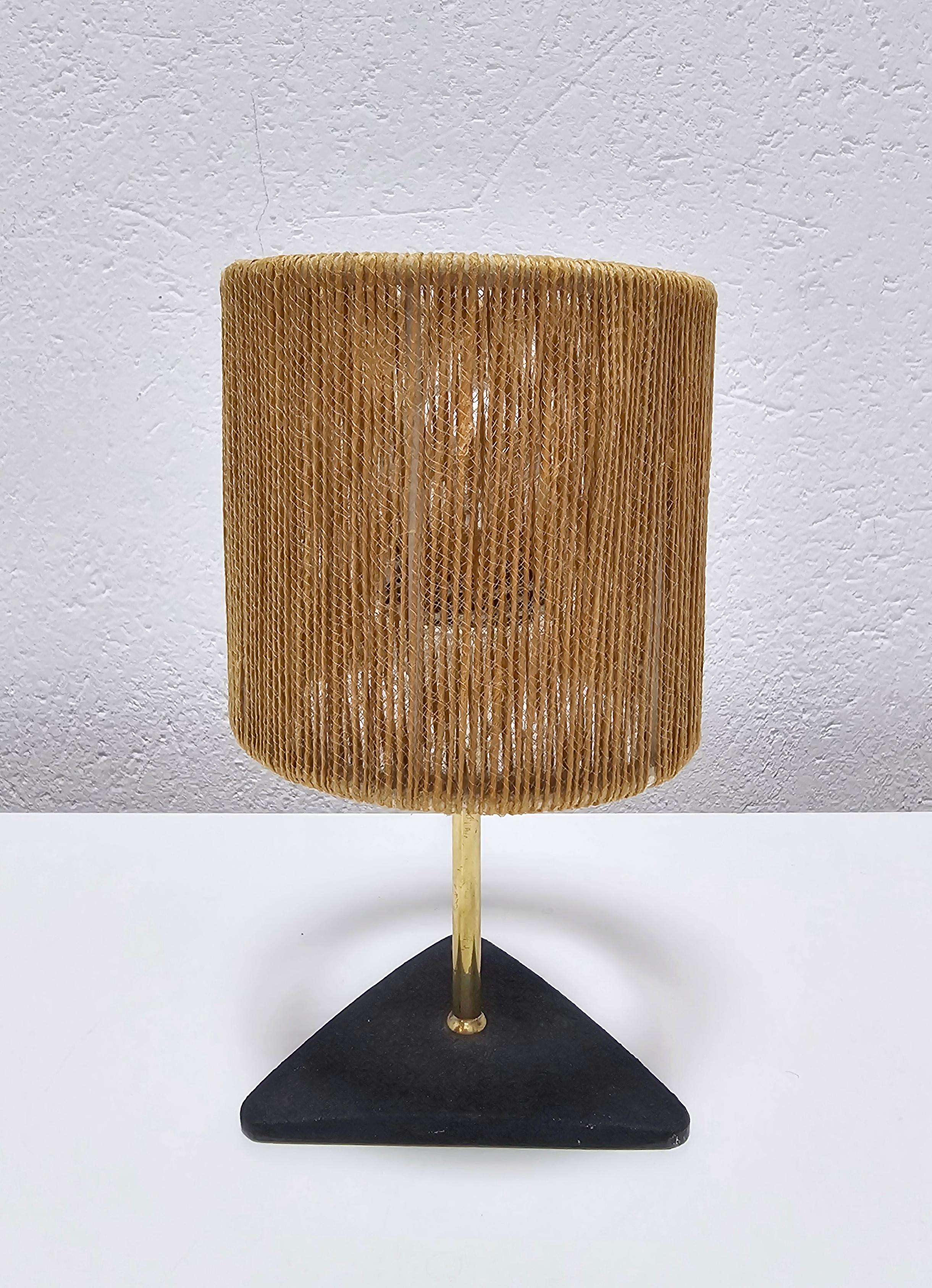 Brass Pair of Mid Century Modern Table Lamps in style of Carl Aubock, Austria 1940s For Sale