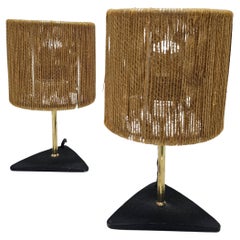 Pair of Mid Century Modern Table Lamps in style of Carl Aubock, Austria 1940s
