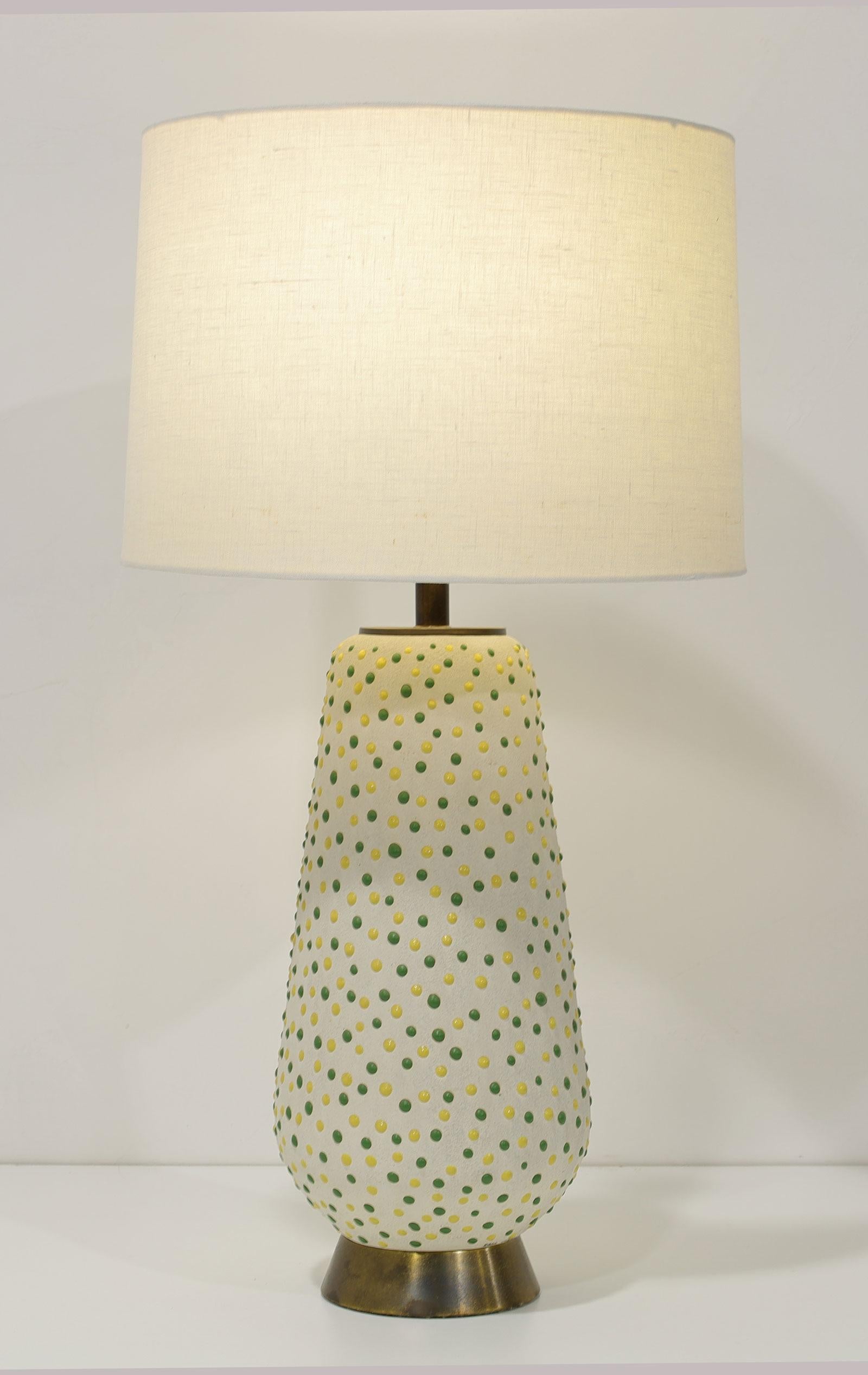 Ceramic Pair of Mid Century Modern Table Lamps Signed For Sale