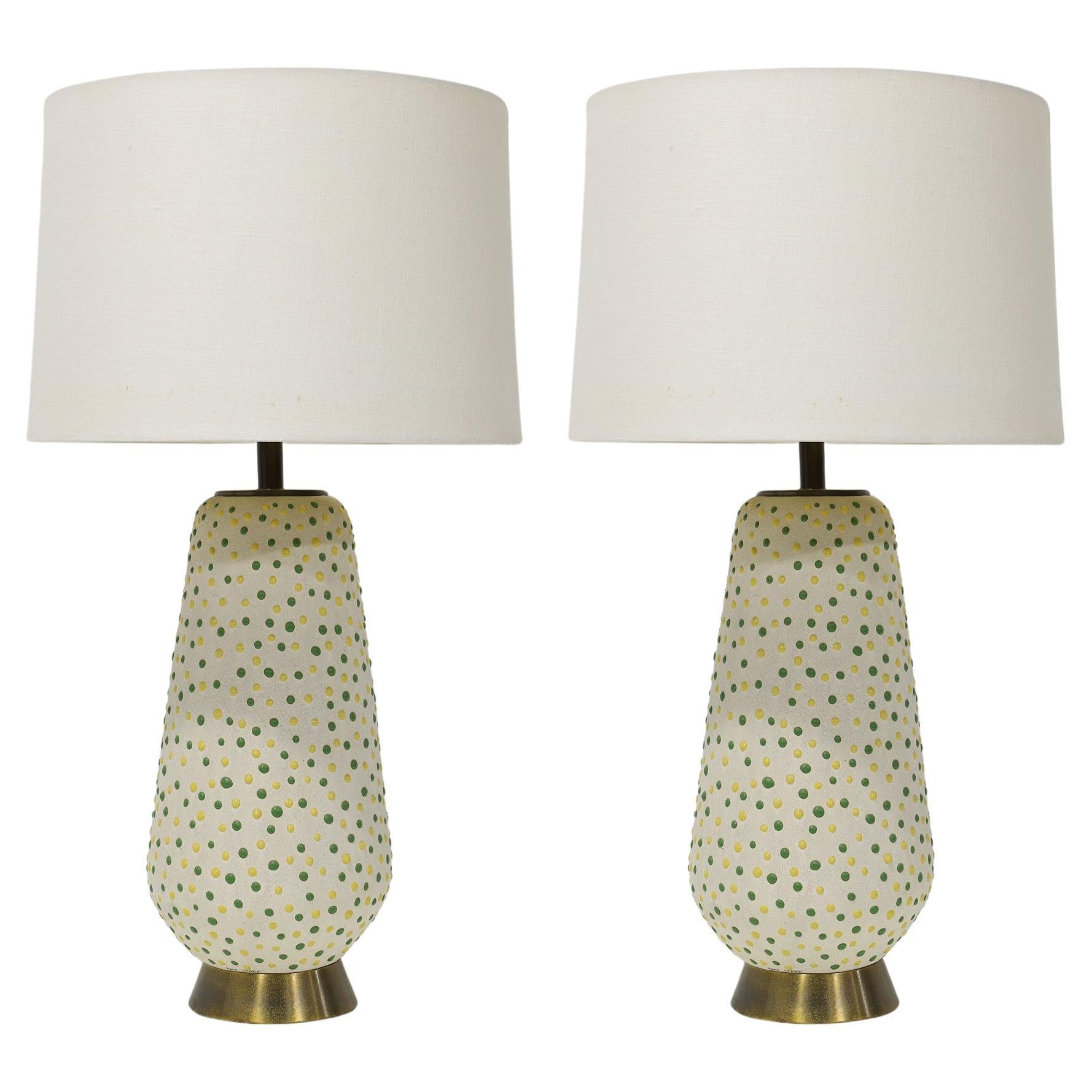Pair of Mid Century Modern Table Lamps Signed For Sale