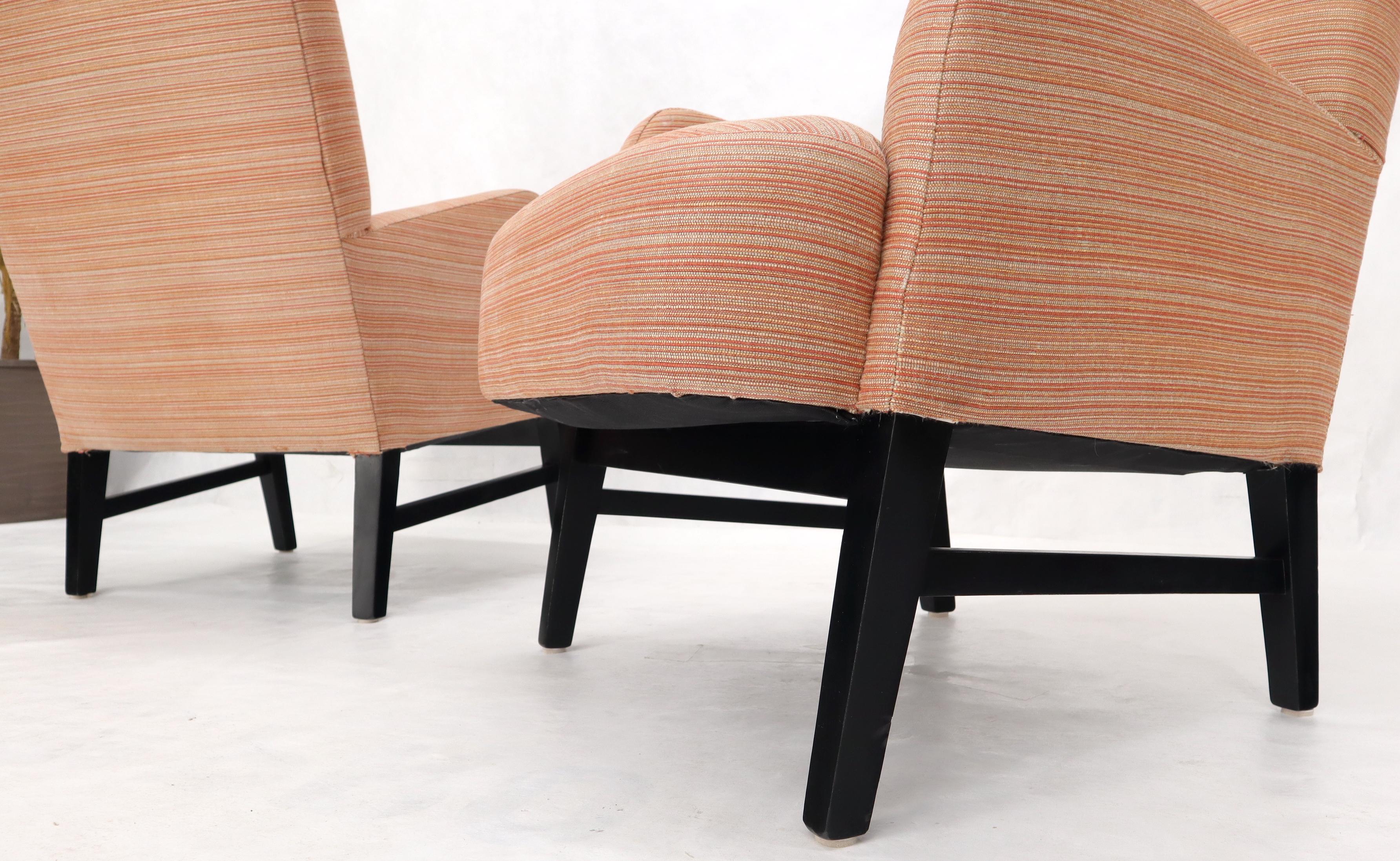 Paar moderne Lounge-Sessel mit hoher Rückenlehne aus der Mitte des Jahrhunderts im Angebot 3