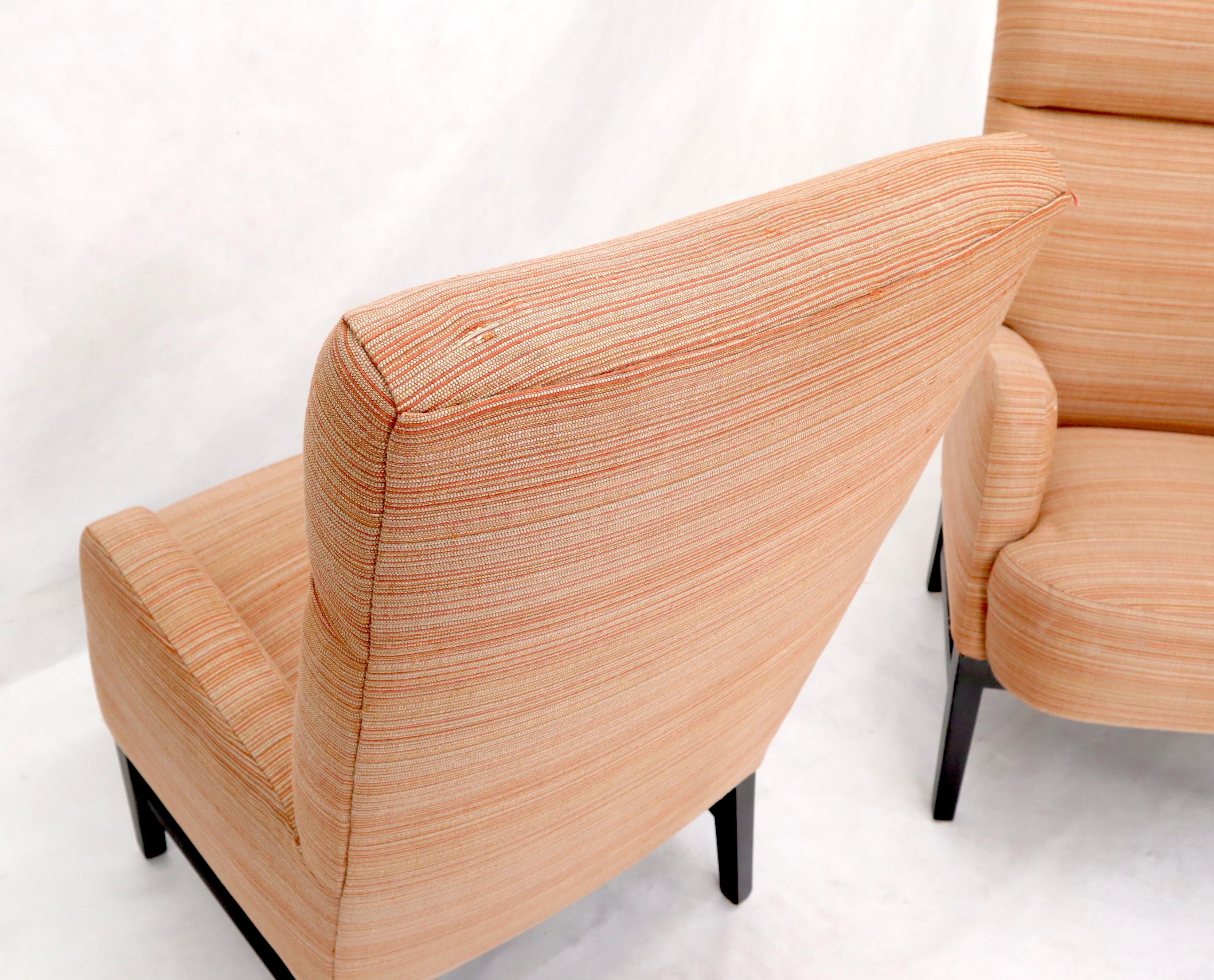 Paar moderne Lounge-Sessel mit hoher Rückenlehne aus der Mitte des Jahrhunderts im Angebot 5