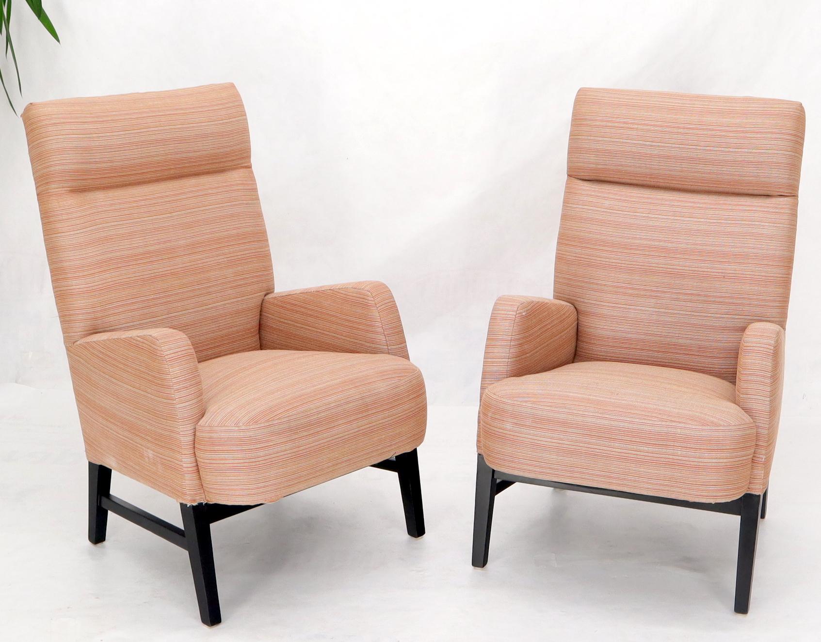 Paar moderne Lounge-Sessel mit hoher Rückenlehne aus der Mitte des Jahrhunderts (Moderne der Mitte des Jahrhunderts) im Angebot