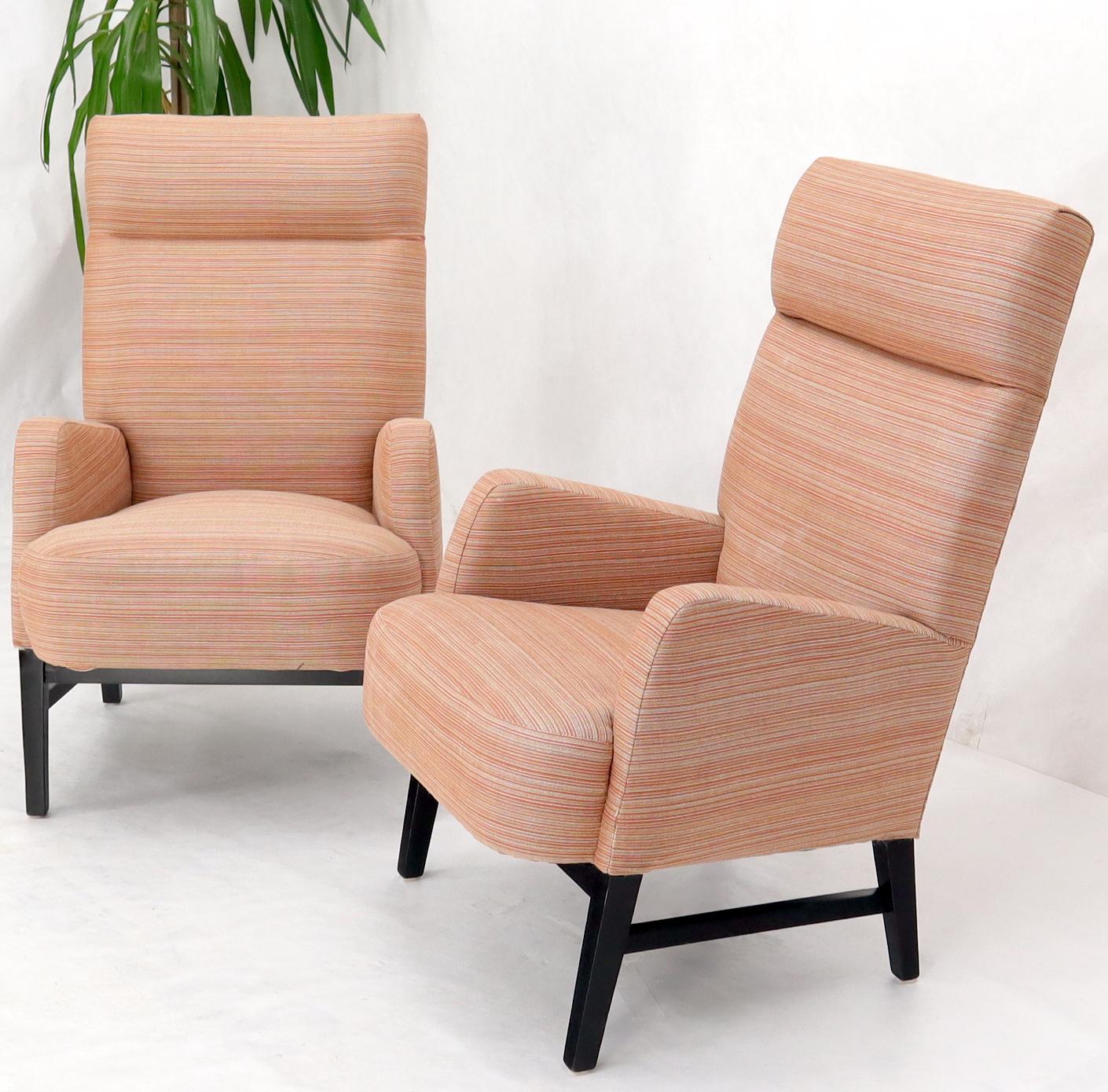 Unknown Pair of mid-century modern tall backs lounge chairs For Sale