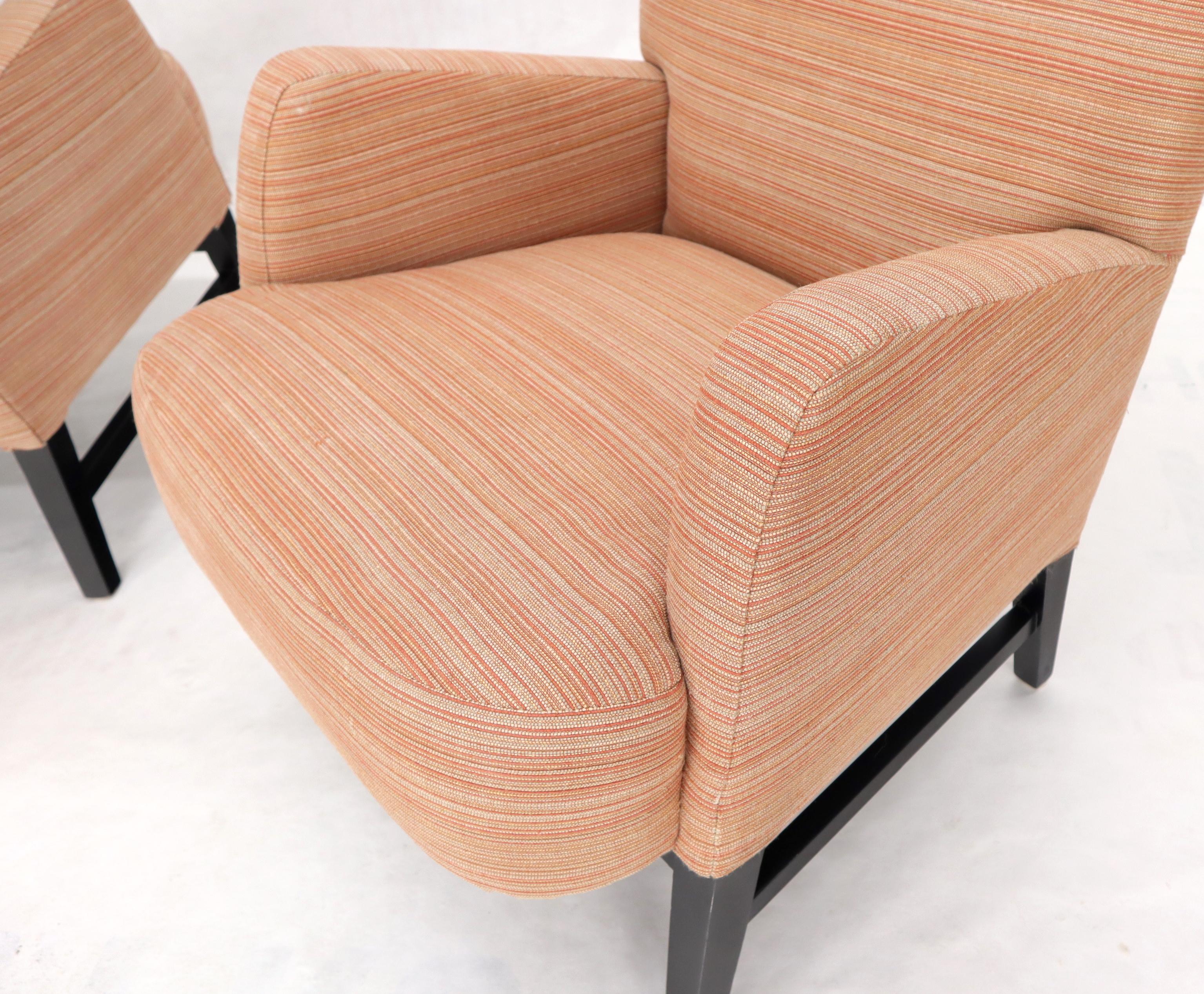 Paar moderne Lounge-Sessel mit hoher Rückenlehne aus der Mitte des Jahrhunderts im Angebot 1