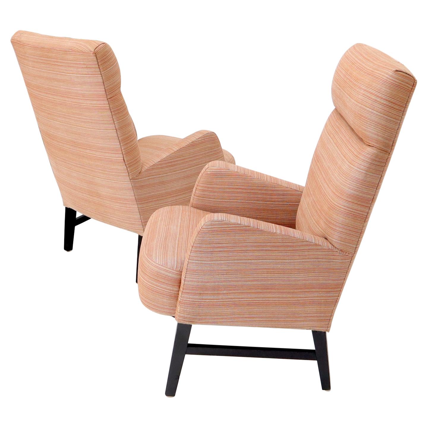 Paar moderne Lounge-Sessel mit hoher Rückenlehne aus der Mitte des Jahrhunderts im Angebot