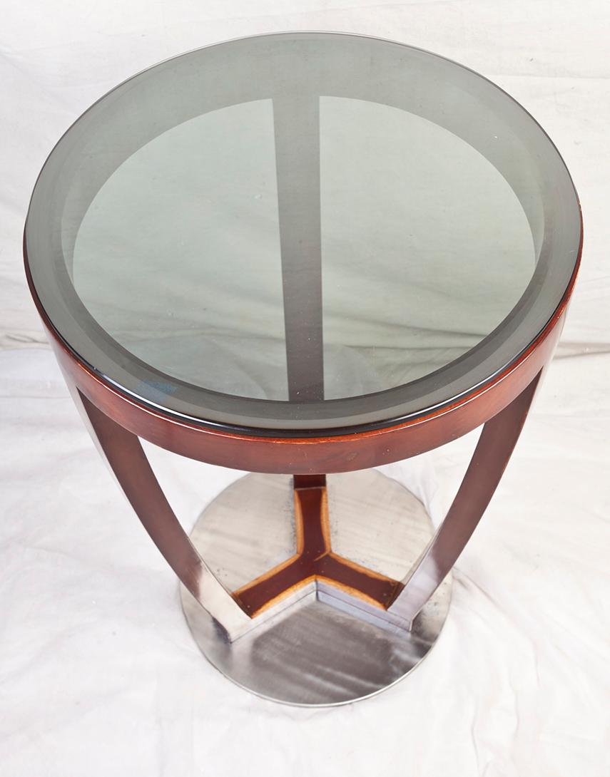 20th Century Pair of Mid-Century Modern Teak and Chrome Side Tables