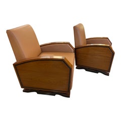 Coppia di poltrone club in teak e palissandro della modernità di metà secolo