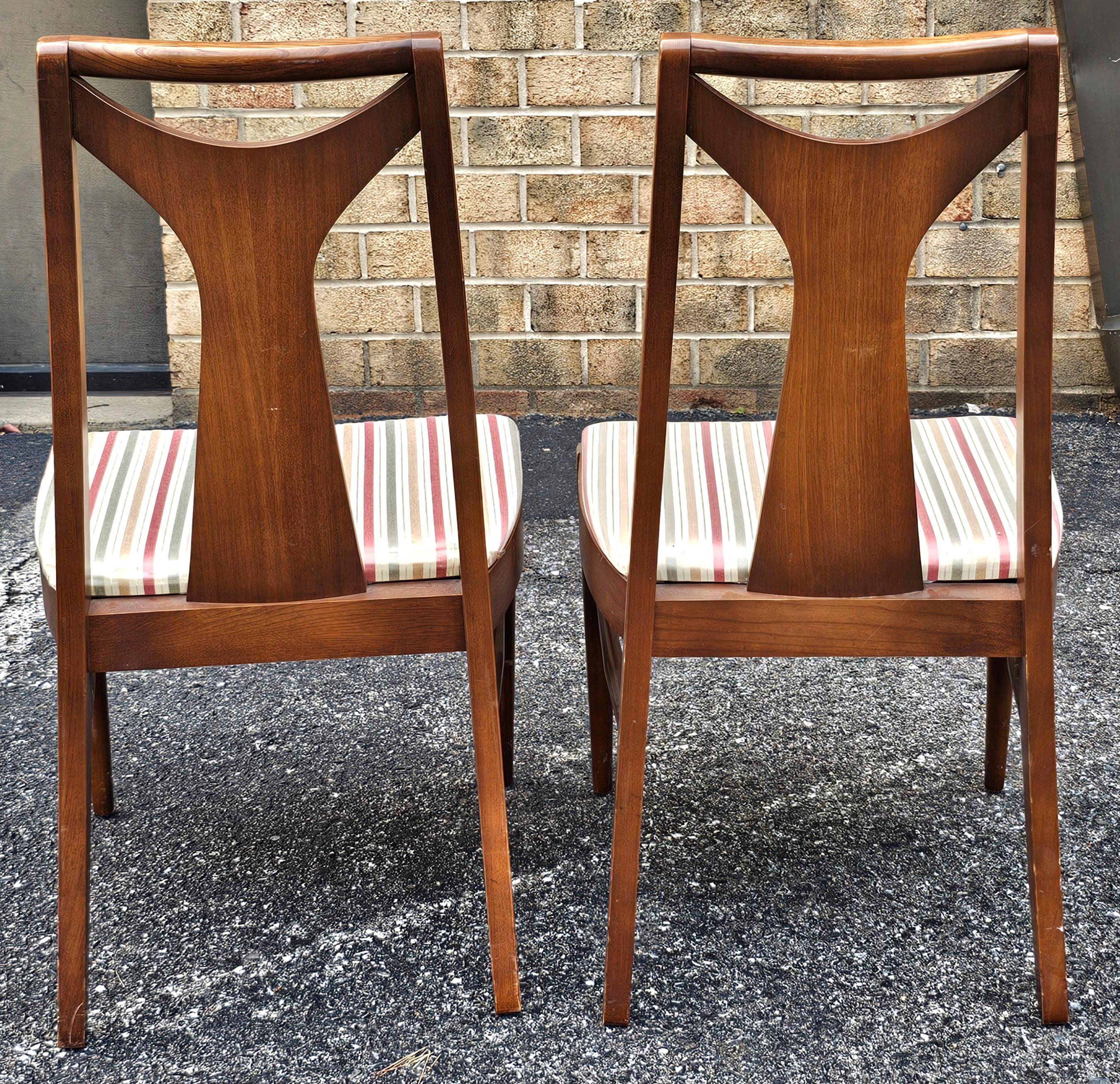 20th Century Pair of Mid Century Modern Teak and Upholstered Seat Side Chairs For Sale