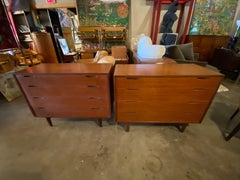 Pair of Mid-Century Modern Teak Danish Dressers by Kofod-Larsen for J Clausen