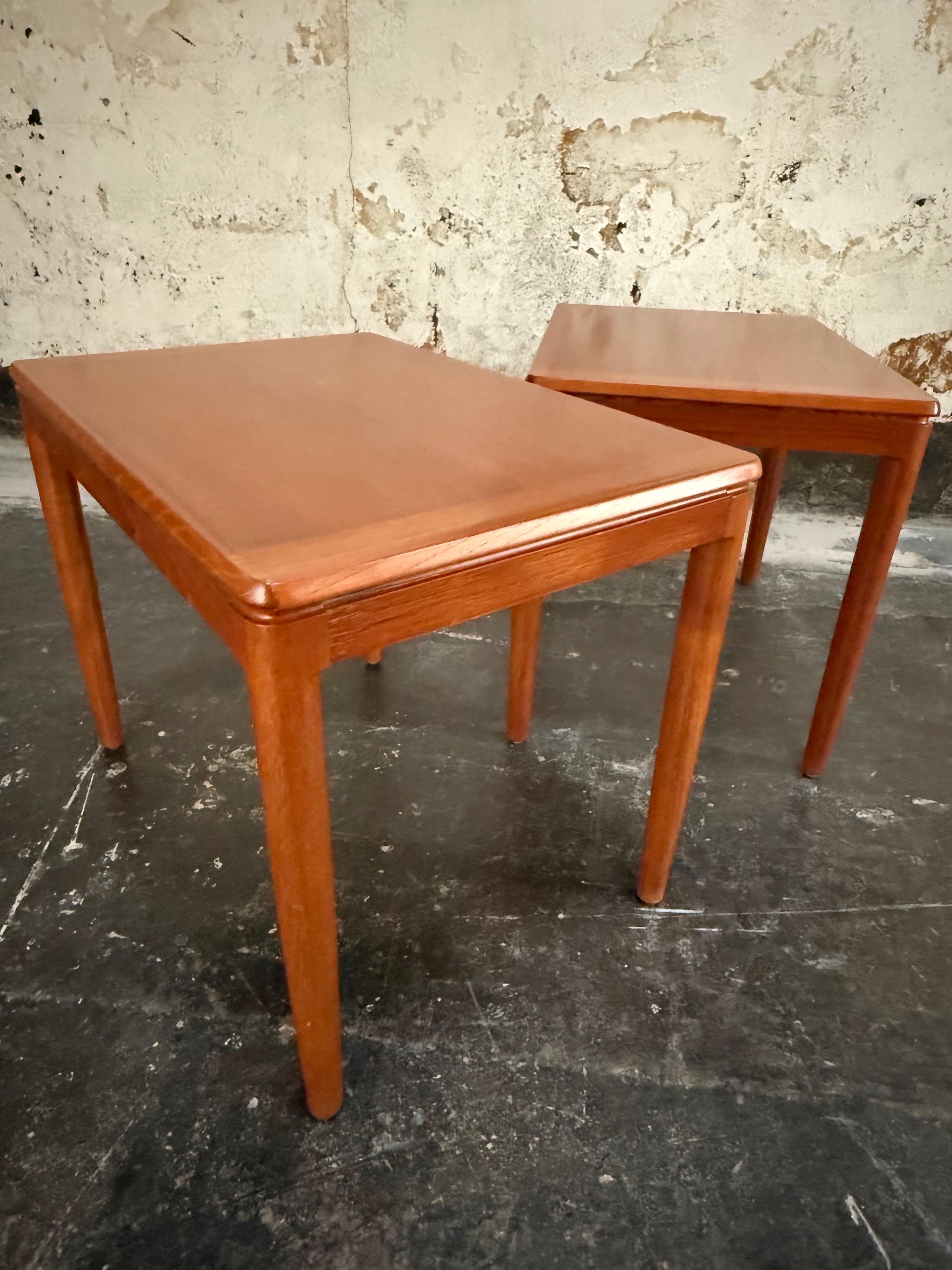 Pair of Mid-Century Modern Teak End Tables by Göte Möbler Nässjö, Sweden c.1960 For Sale 3