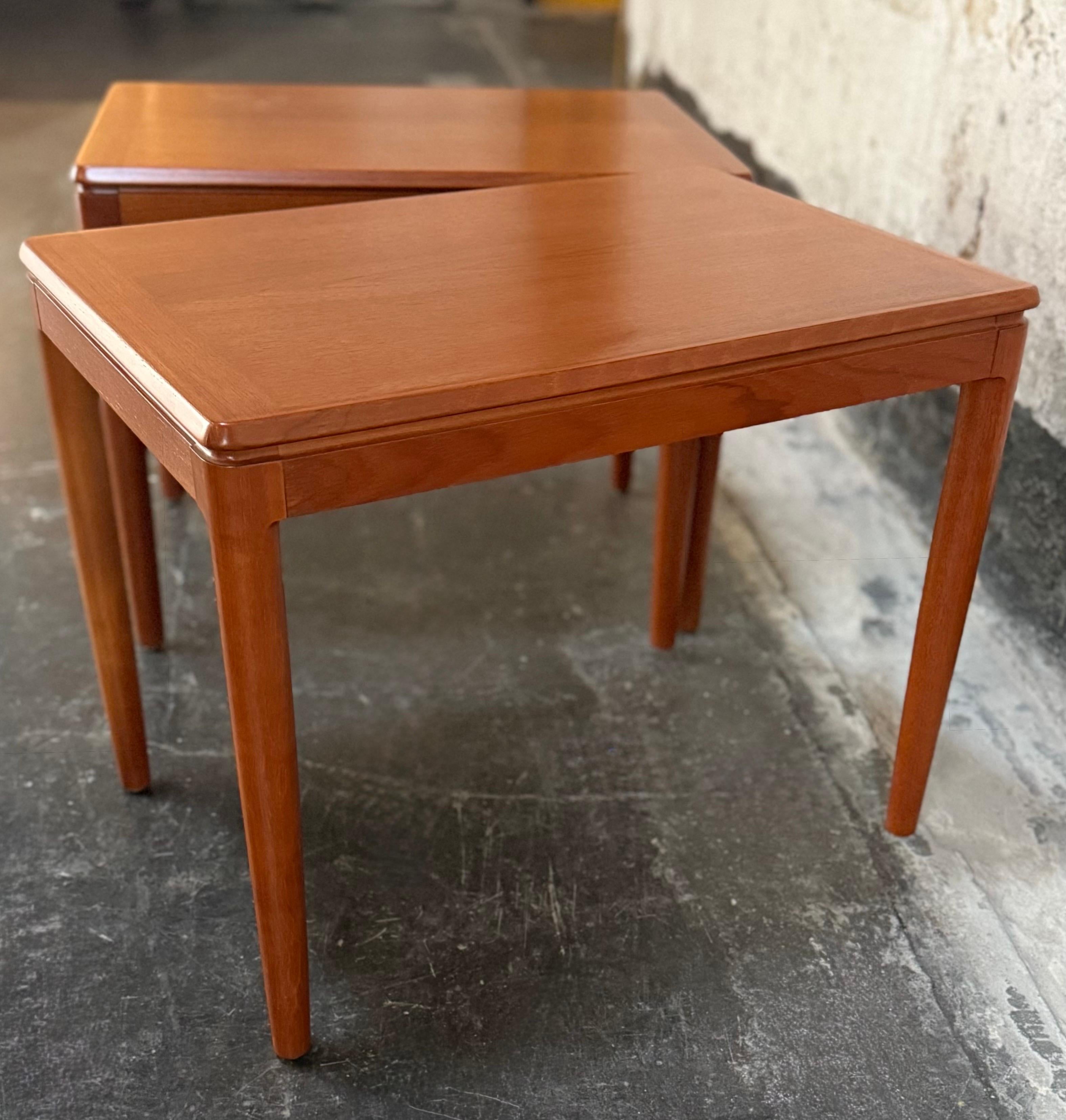 Swedish Pair of Mid-Century Modern Teak End Tables by Göte Möbler Nässjö, Sweden c.1960 For Sale