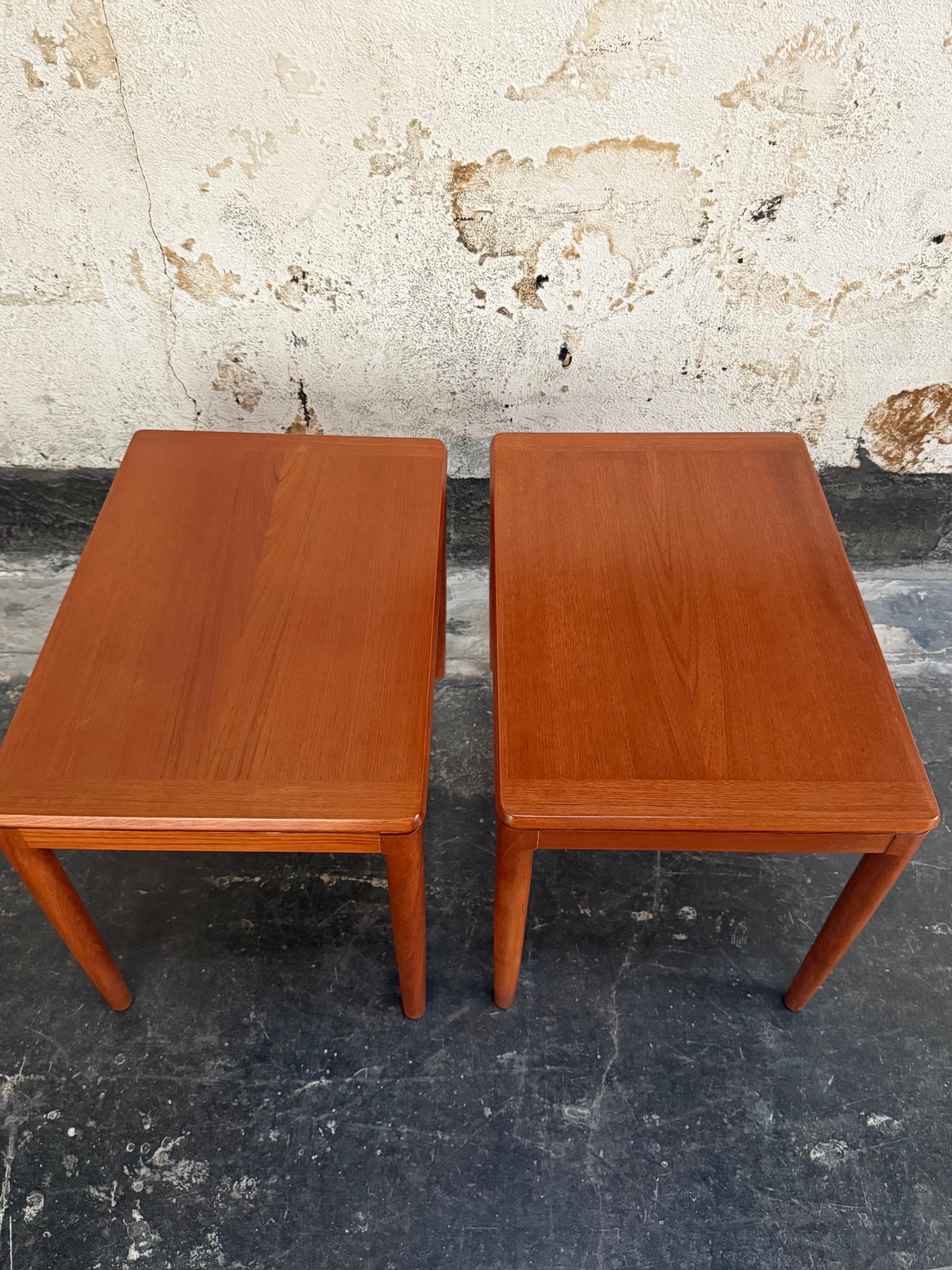 Pair of Mid-Century Modern Teak End Tables by Göte Möbler Nässjö, Sweden c.1960 For Sale 2