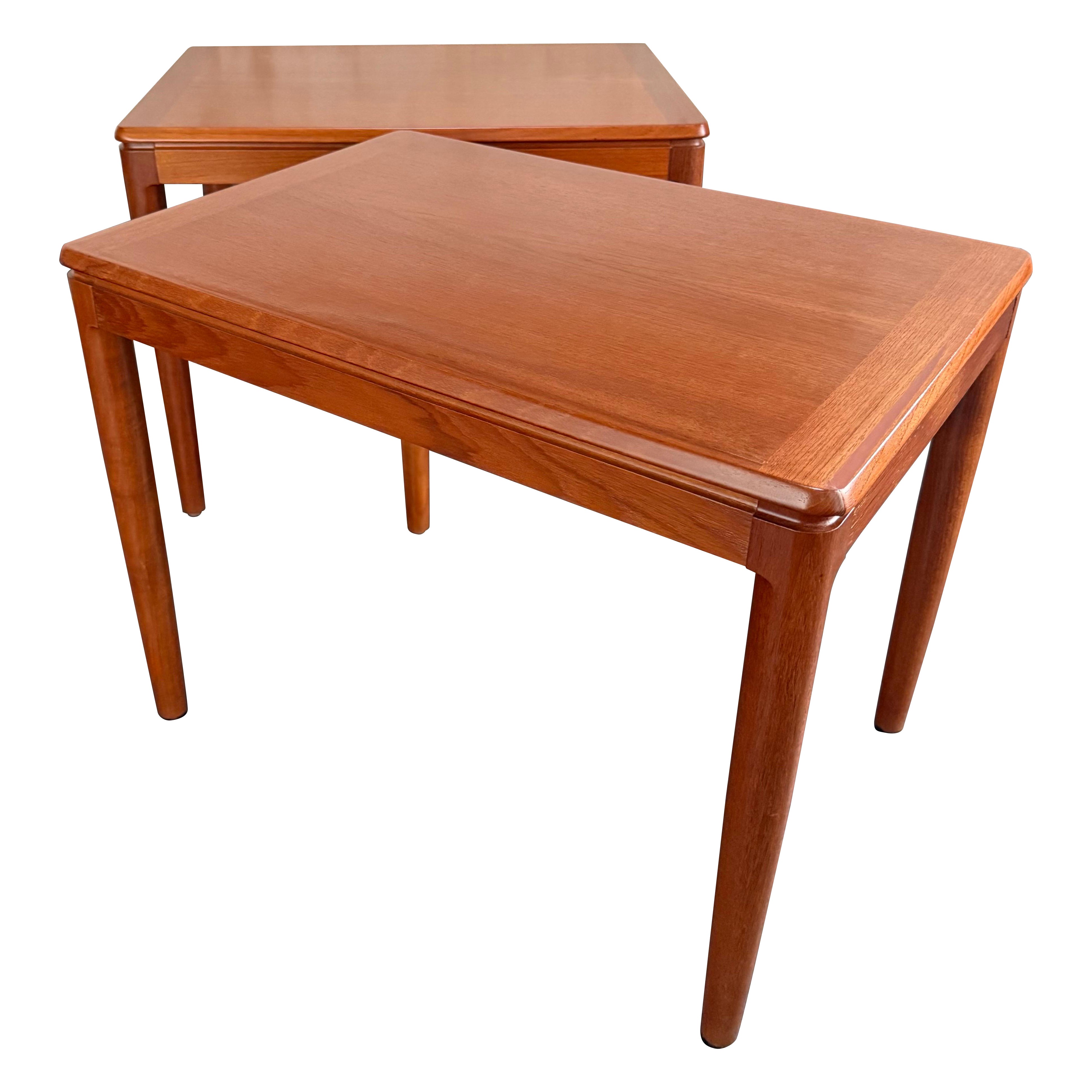 Pair of Mid-Century Modern Teak End Tables by Göte Möbler Nässjö, Sweden c.1960 For Sale