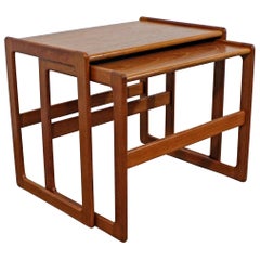 Pair of Mid-Century Modern Teak Nesting Tables/End Tables