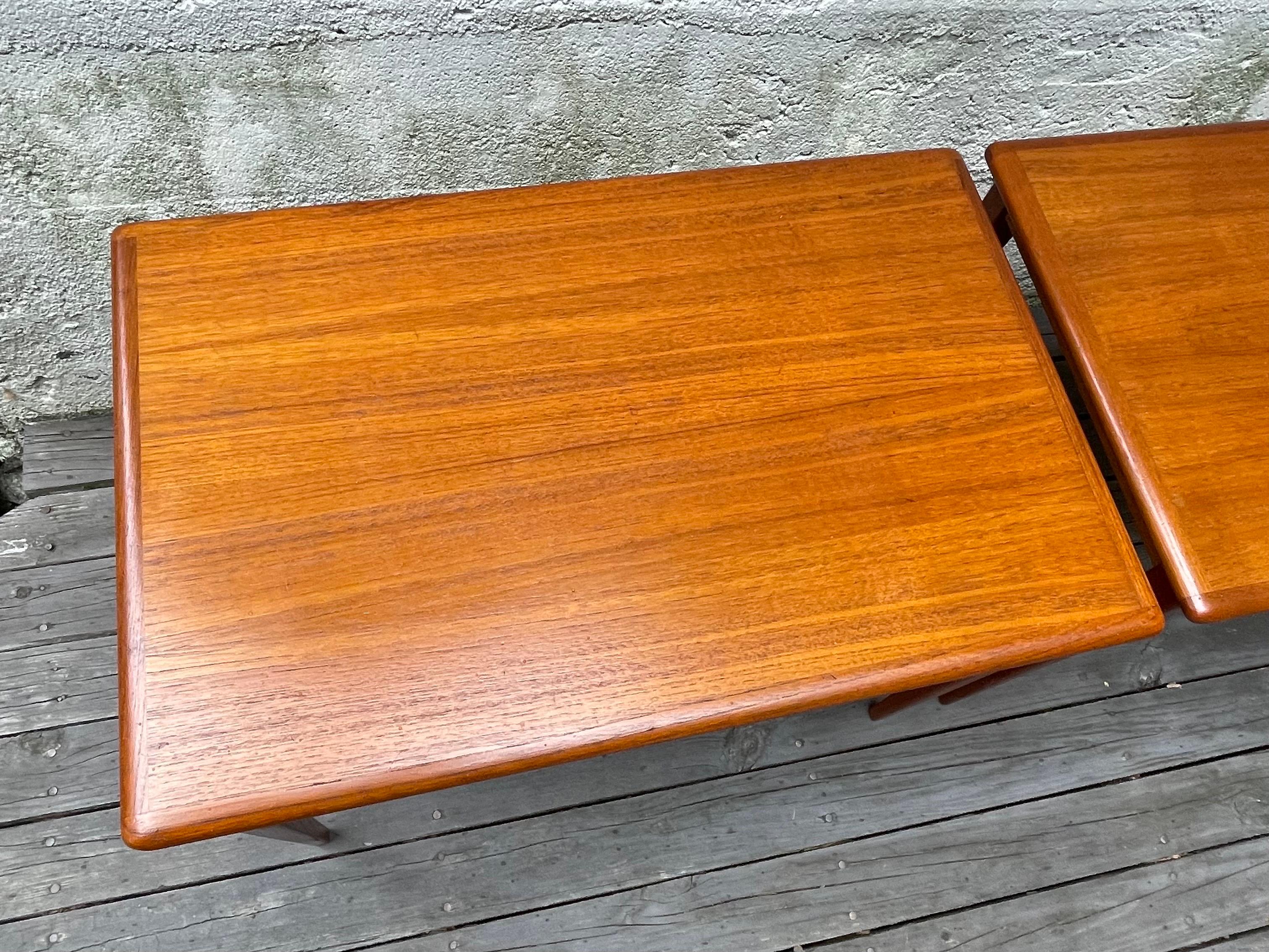 Mid-20th Century Pair of Mid-Century Modern Teak Side Tables or End Tables, Denmark, 1960's For Sale