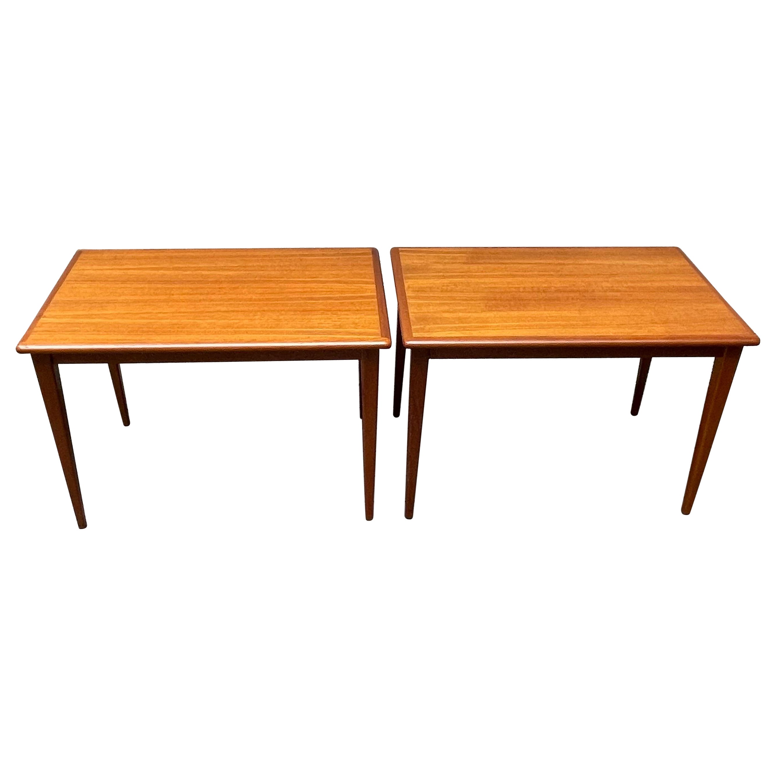 Pair of Mid Century Modern Teak Side Tables or End Tables, Denmark, 1960
s For Sale
