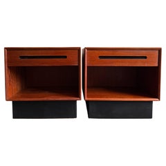 Coppia di comodini a cassetto singolo in teak del Mid Century Modern di Westnofa Norway