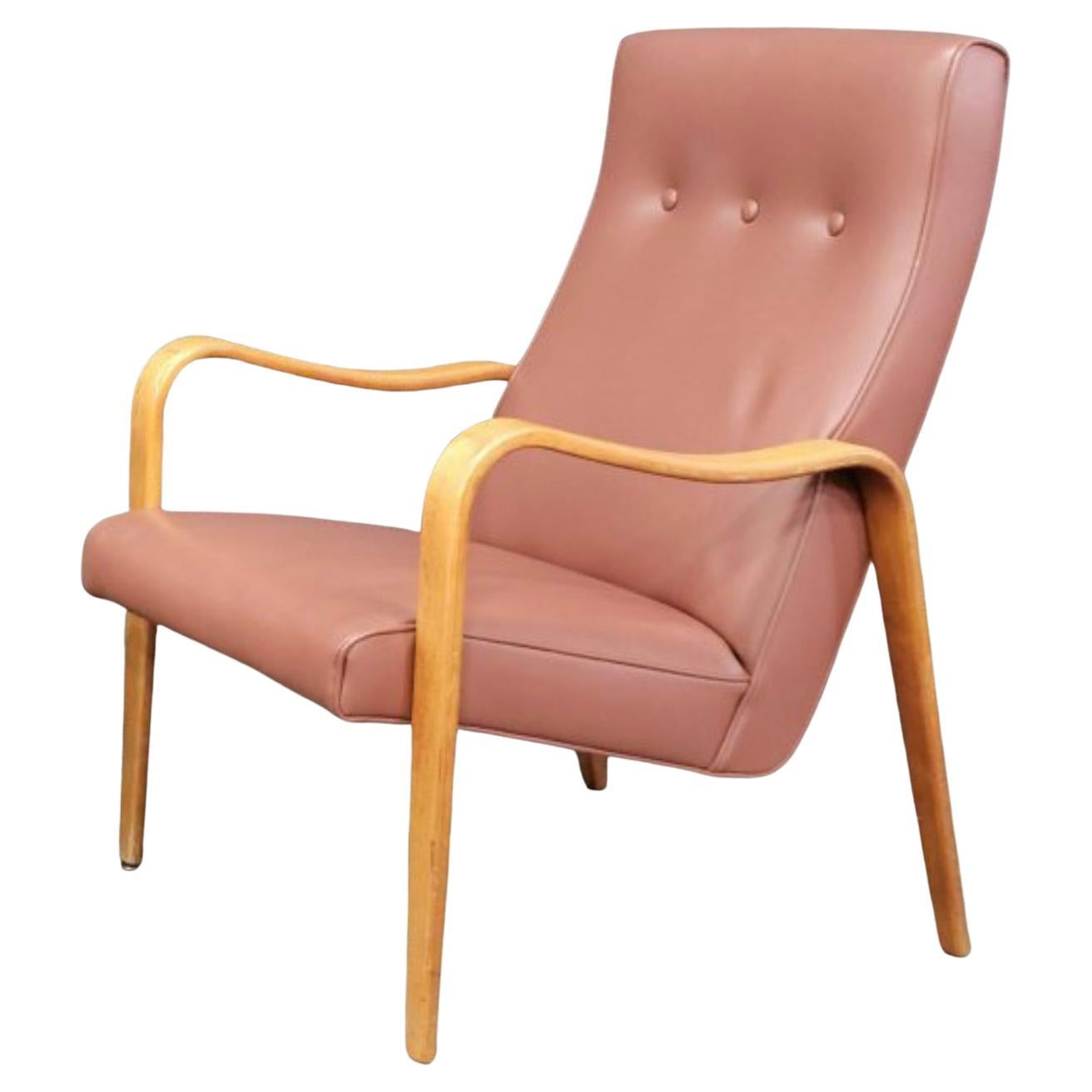 Américain Paire de fauteuils de salon Thonet en bois courbé et bouleau de style moderne du milieu du siècle dernier  en vente