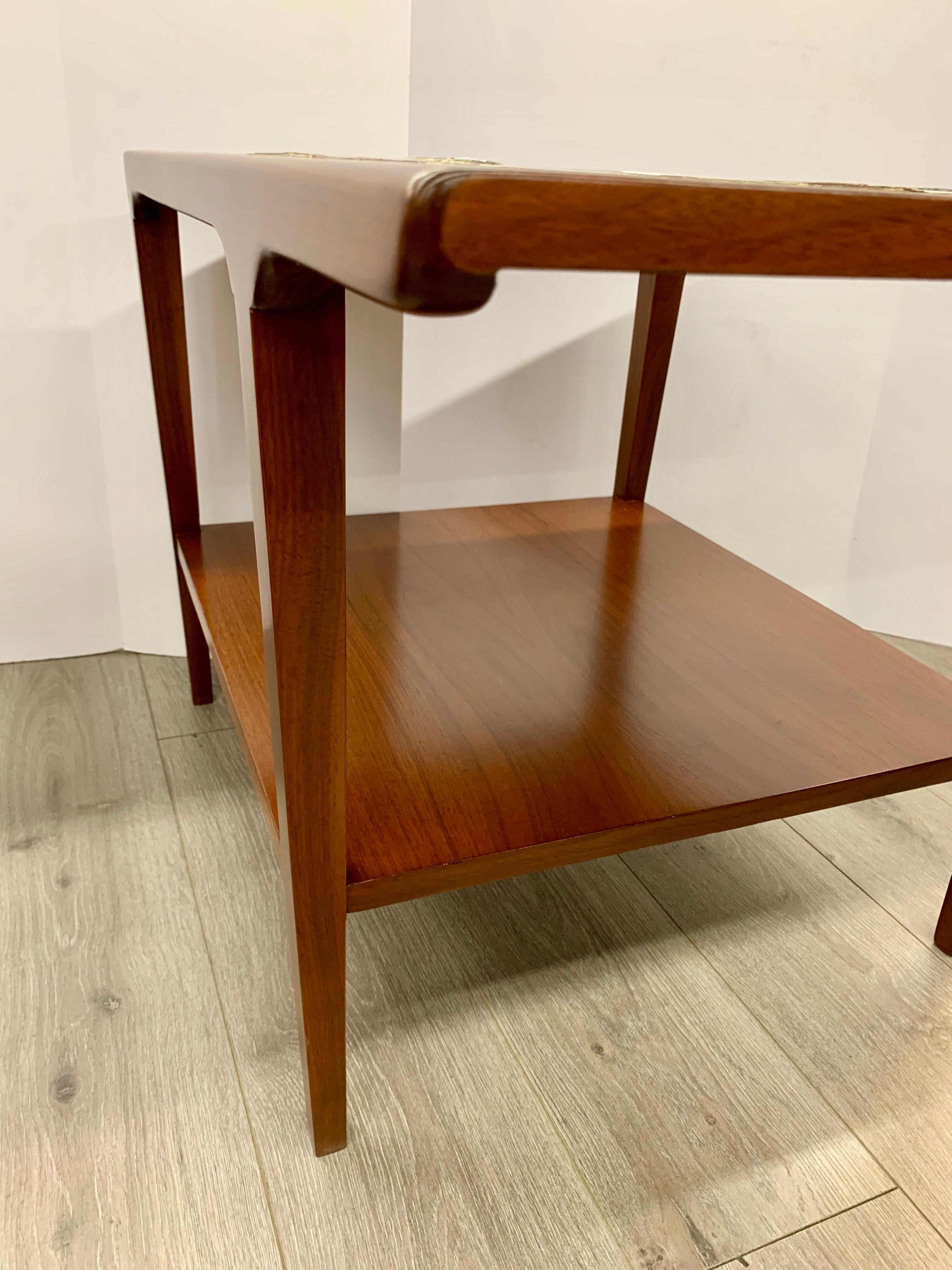 Pair of Mid-Century Modern Tile Top Walnut End Tables 3