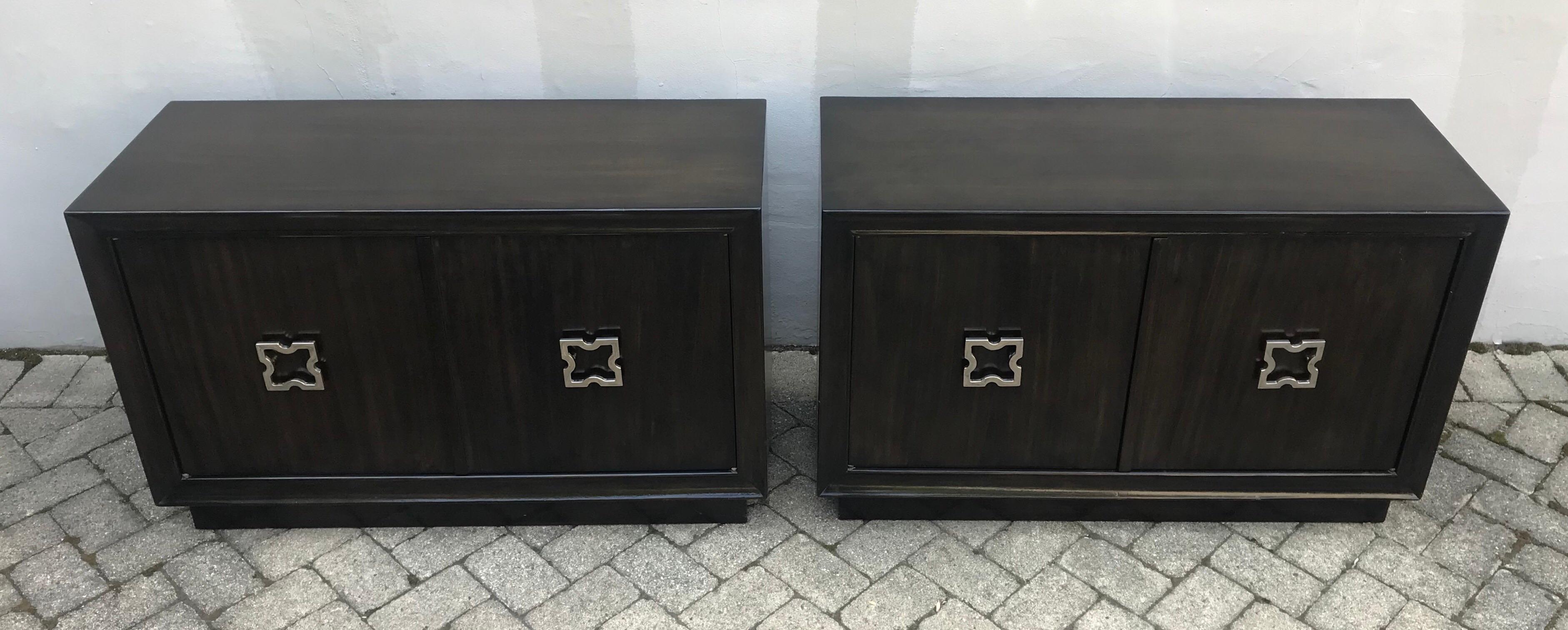 Pair of Mid-Century Modern Tommi Parzinger Style Night Stands or Credenzas 2