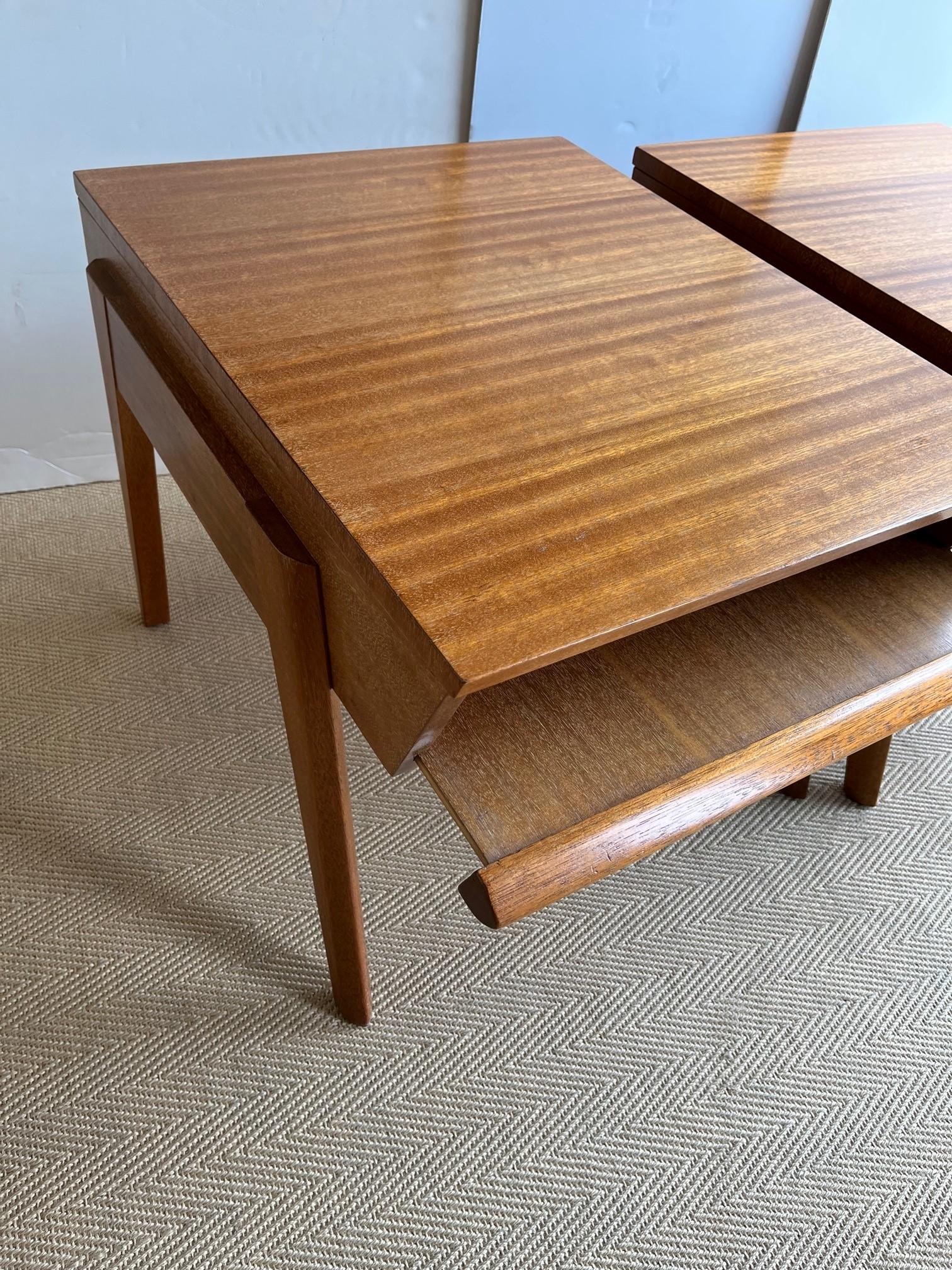 American Pair of Mid-Century Modern Tray Side Table Designed by John Keal  For Sale