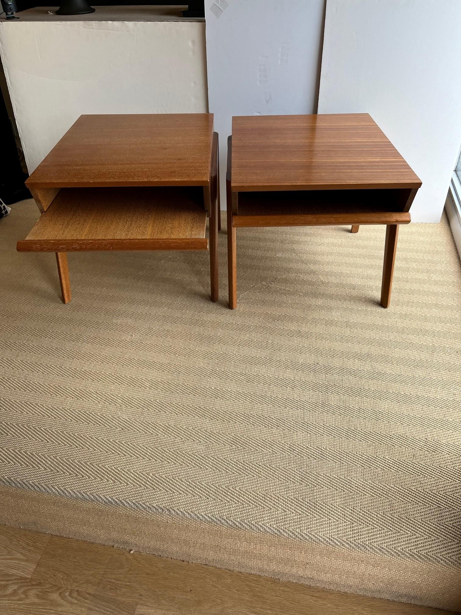 Pair of Mid-Century Modern Tray Side Table Designed by John Keal  For Sale 2