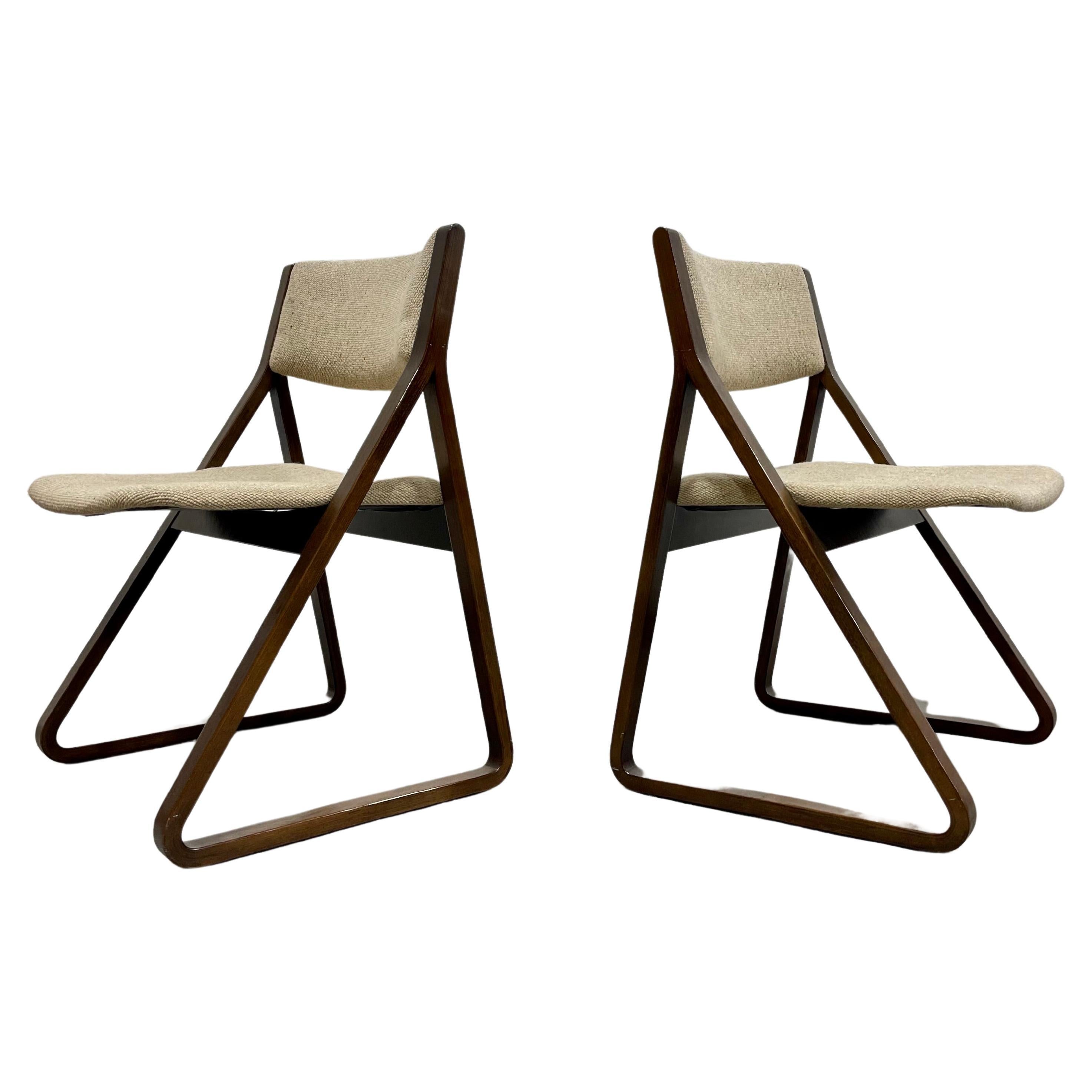 Pair of Mid Century MODERN "TRIANGLE" CHAIRS by Stow Davis, c.1960's
