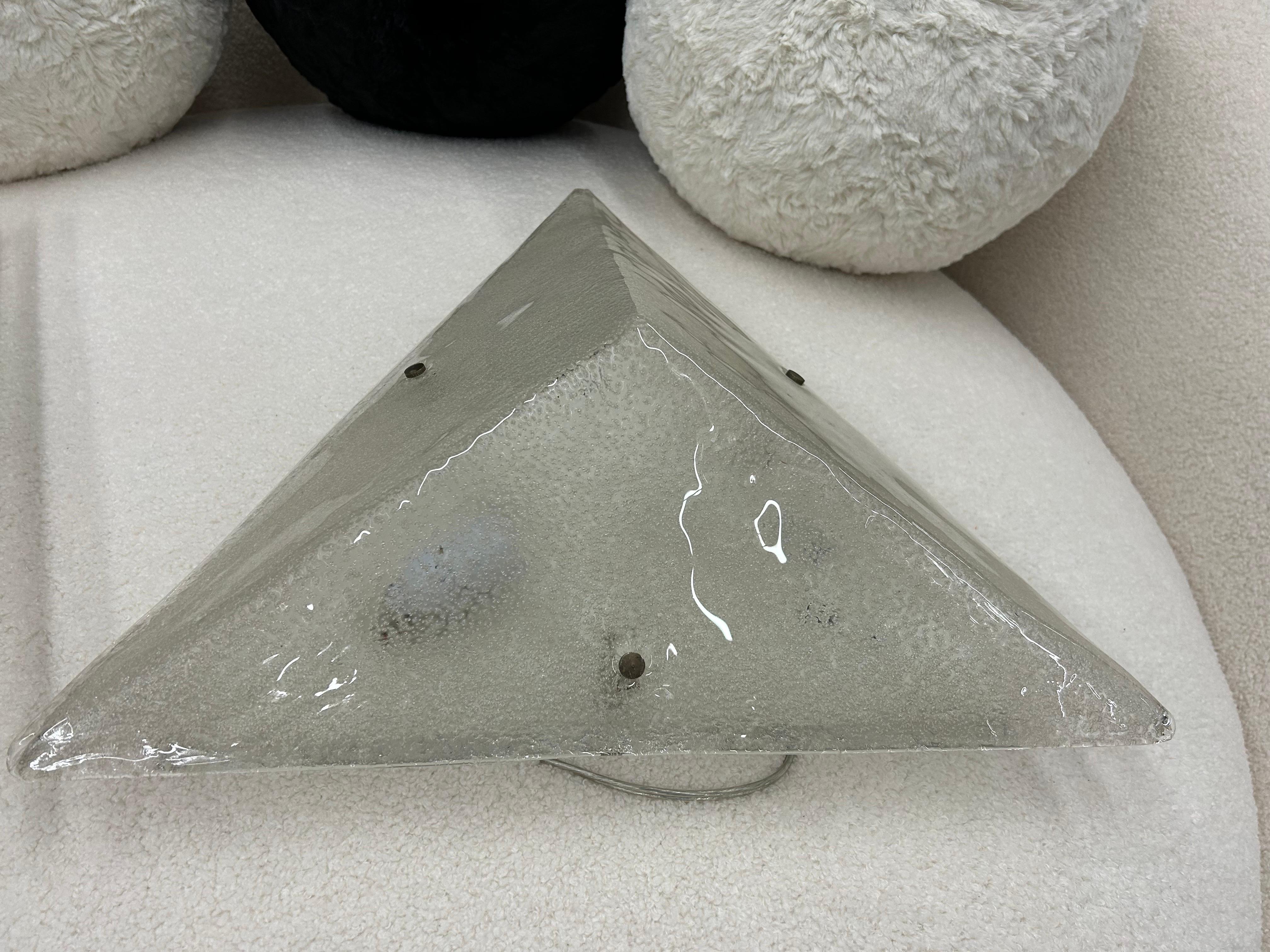 Pair Of Mid Century Modern Triangular Murano Sconces 3