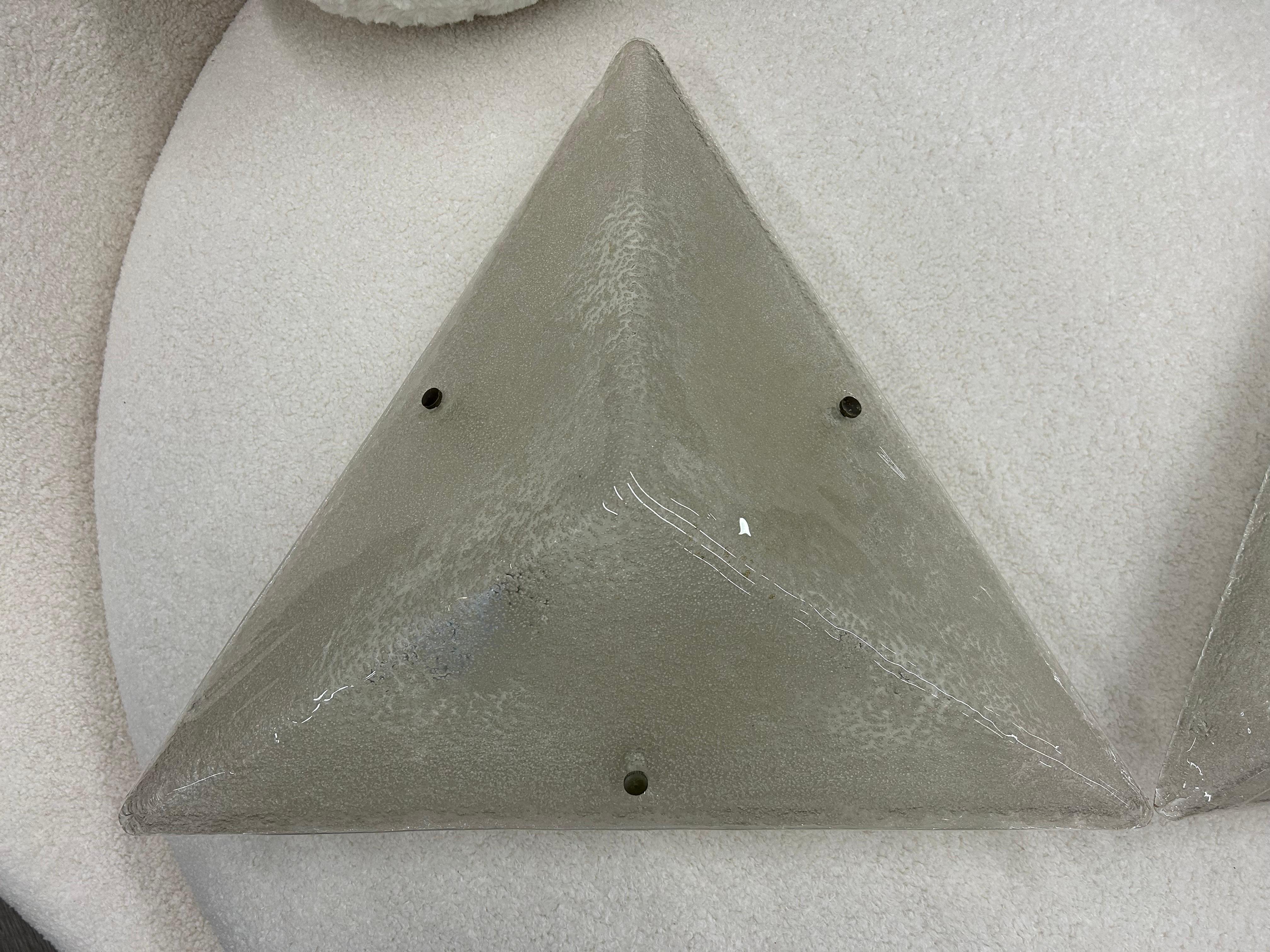 Mid-Century Modern Pair Of Mid Century Modern Triangular Murano Sconces For Sale