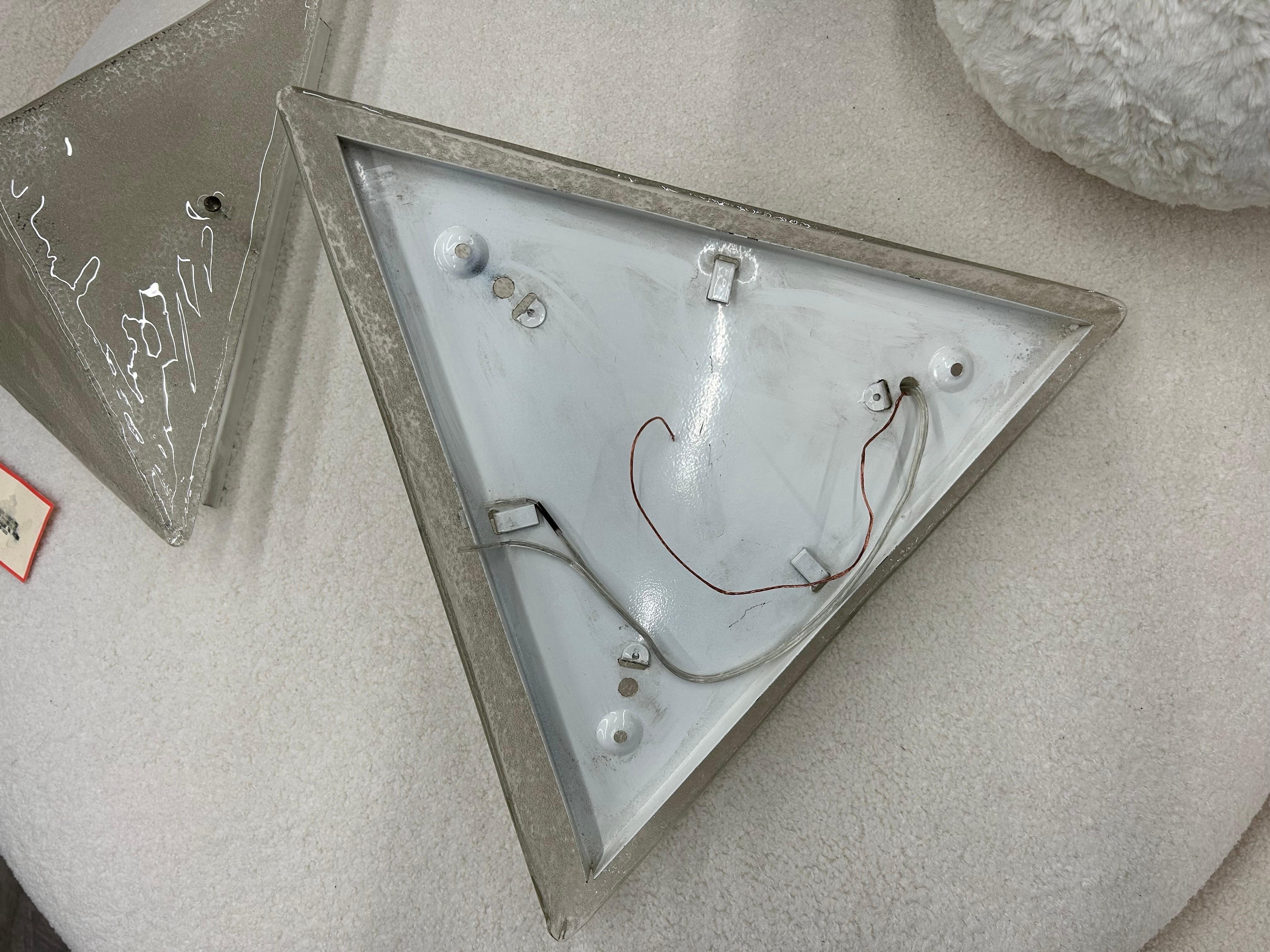Murano Glass Pair Of Mid Century Modern Triangular Murano Sconces