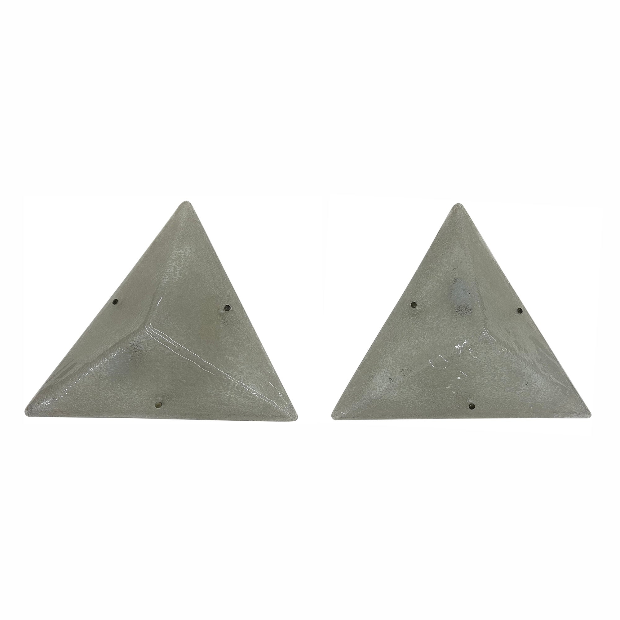 Pair Of Mid Century Modern Triangular Murano Sconces For Sale