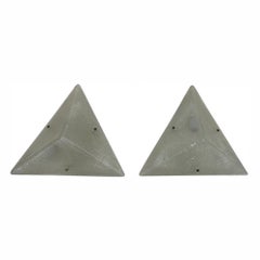 Paire d'appliques triangulaires de Murano mi-siècle moderne