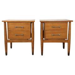 Pair of Mid Century Modern Two Drawer Nightstands by Drexel